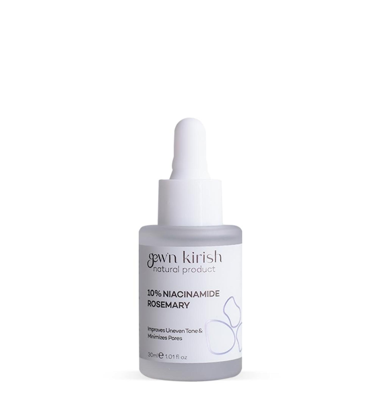 Gew n Kirish 10% Niacinamide + Rosemary Serum Lightweight Face Serum with Vitamin B3 to Support Balanced Skin Tone Minimized Pores & Refreshed Complexion Vegan & Cruelty-Free 30ml - Buy Online on GoSupps.com