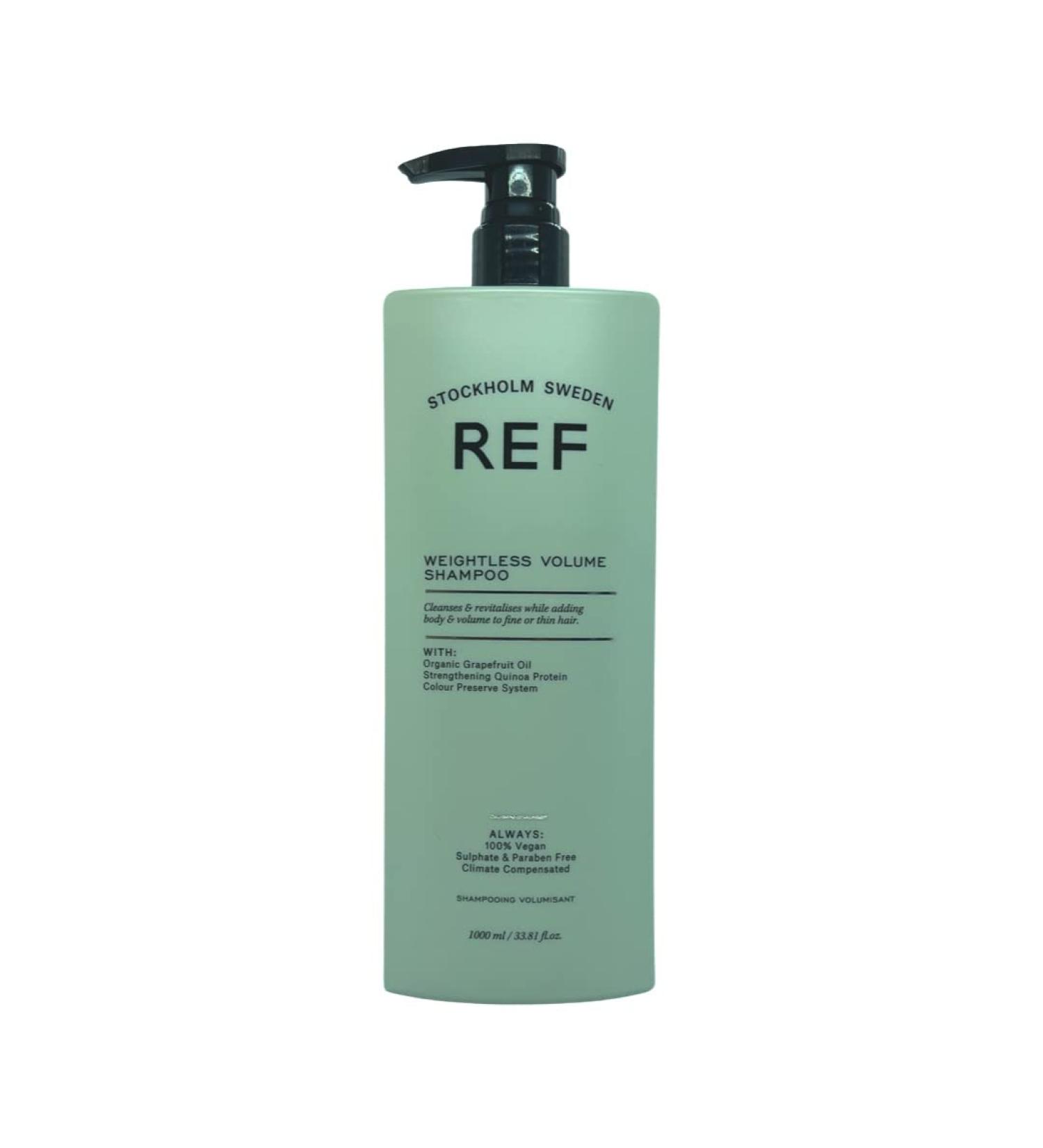 Ref Weightless Volume Shampoo 1000ml Sulfate-free shampoo with natural extracts specially selected to protect strengthen the structure of fine or thin hair.