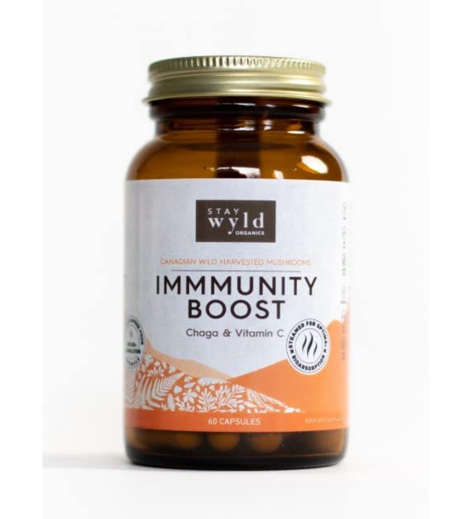 Stay Wyld - Organic Immunity Boost Mushroom Capsules - Immune System Boost Organic Vitamin C Antioxidant Nutritional Supplements Inflammation Support - 100% Canadian Grown - 60 Capsules - Buy Online on GoSupps.com