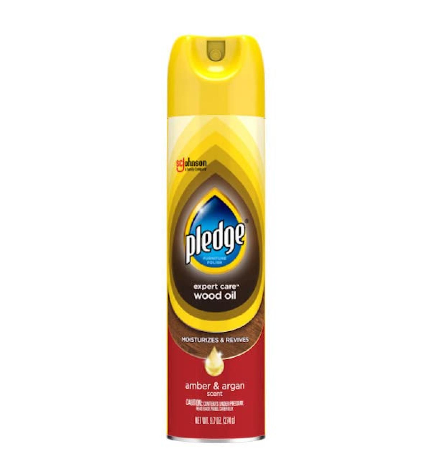 Pledge Moisturizing Oil Spray - Amber & Argan Scent - 9.7 oz - Nourishes, Protects, and Revitalizes Furniture - Buy Online on GoSupps.com