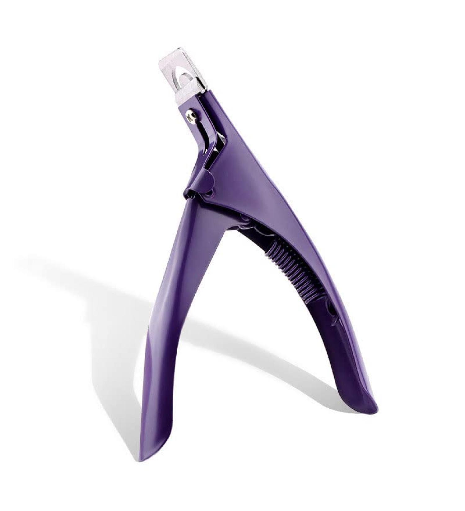 MARLAS Professional-Grade Acrylic False Nail Trimmer Stainless Steel Tip Cutter for Precision Nail Shaping (Purple)