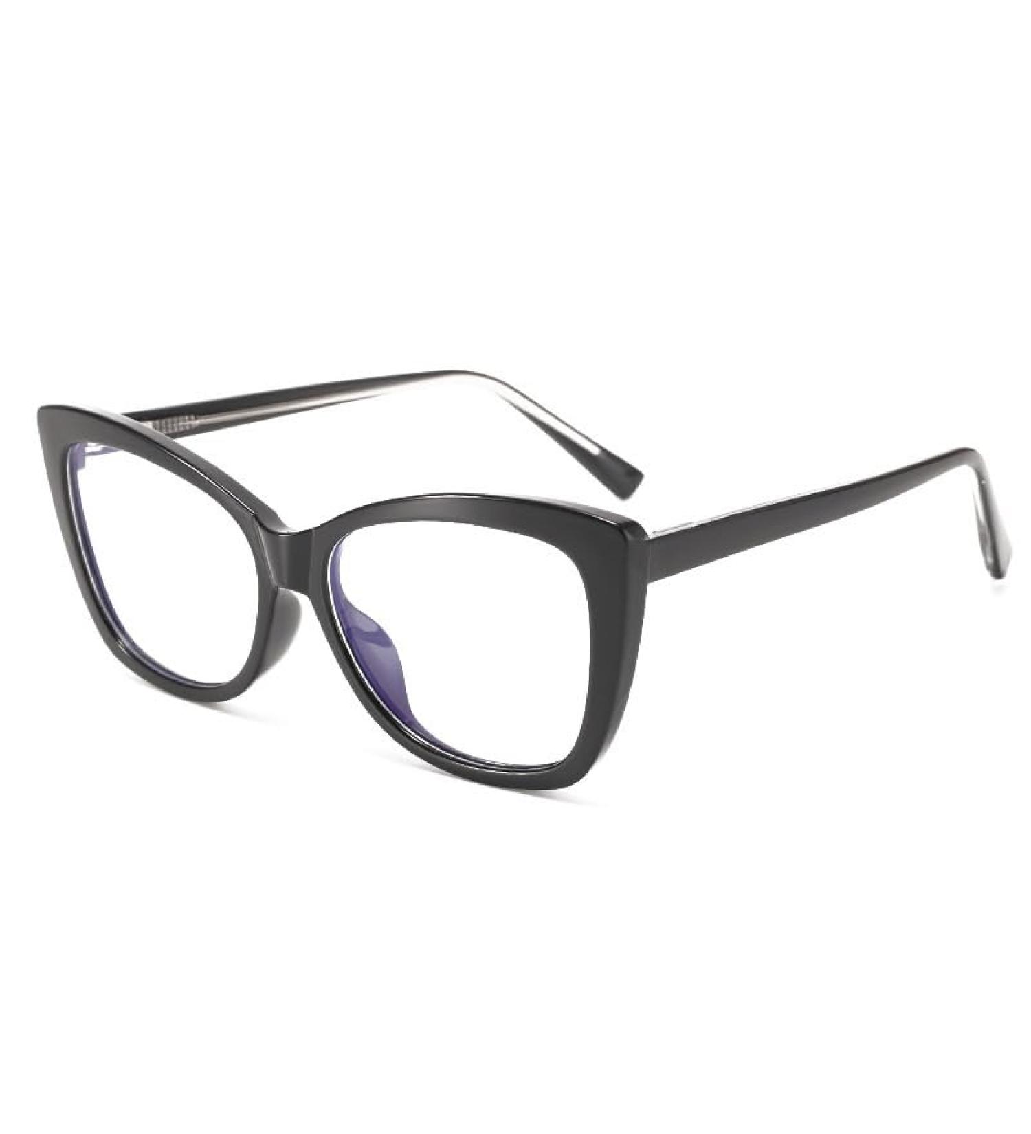 Trendy Anti-UV Blue Light Blocking Oversized Cat-Eye Reading Glasses +150 - Flat Light Mirror Black-Red | International Shipping - Buy Online on GoSupps.com
