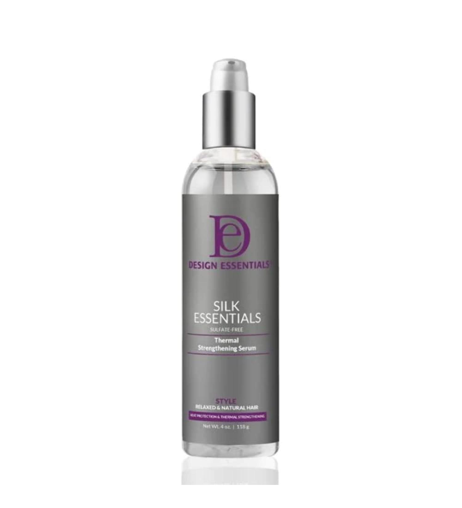 Design Essentials Professional Grade Silk Essentials Heat Protectant Strengthening Serum For Relaxed & Natural Hair, 4 Fl Oz