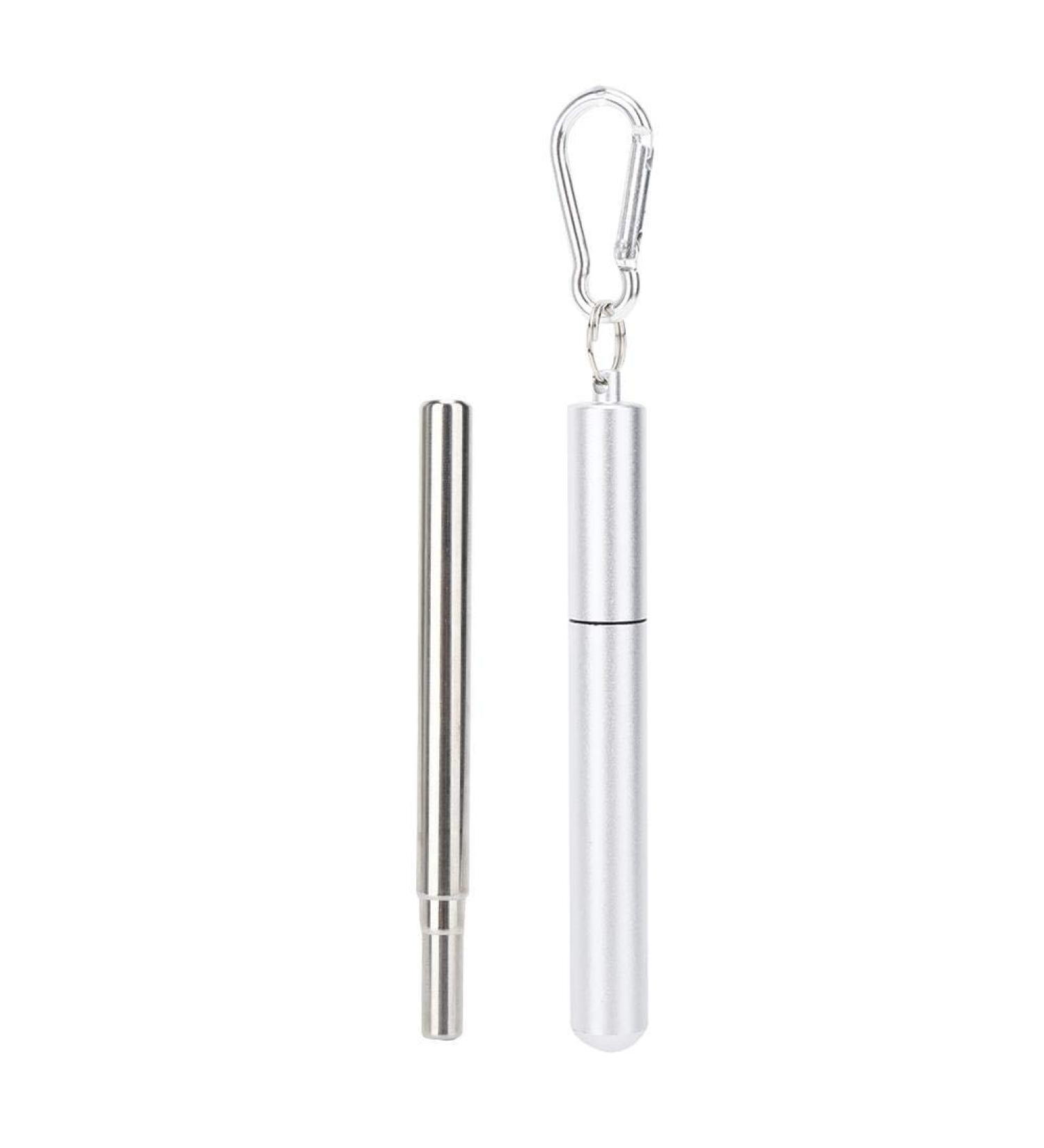 Reusable Stainless Steel Straight Straw Lightweight Portable Retractable Drinking Straw Cleaning Brush Kit - Buy Online on GoSupps.com