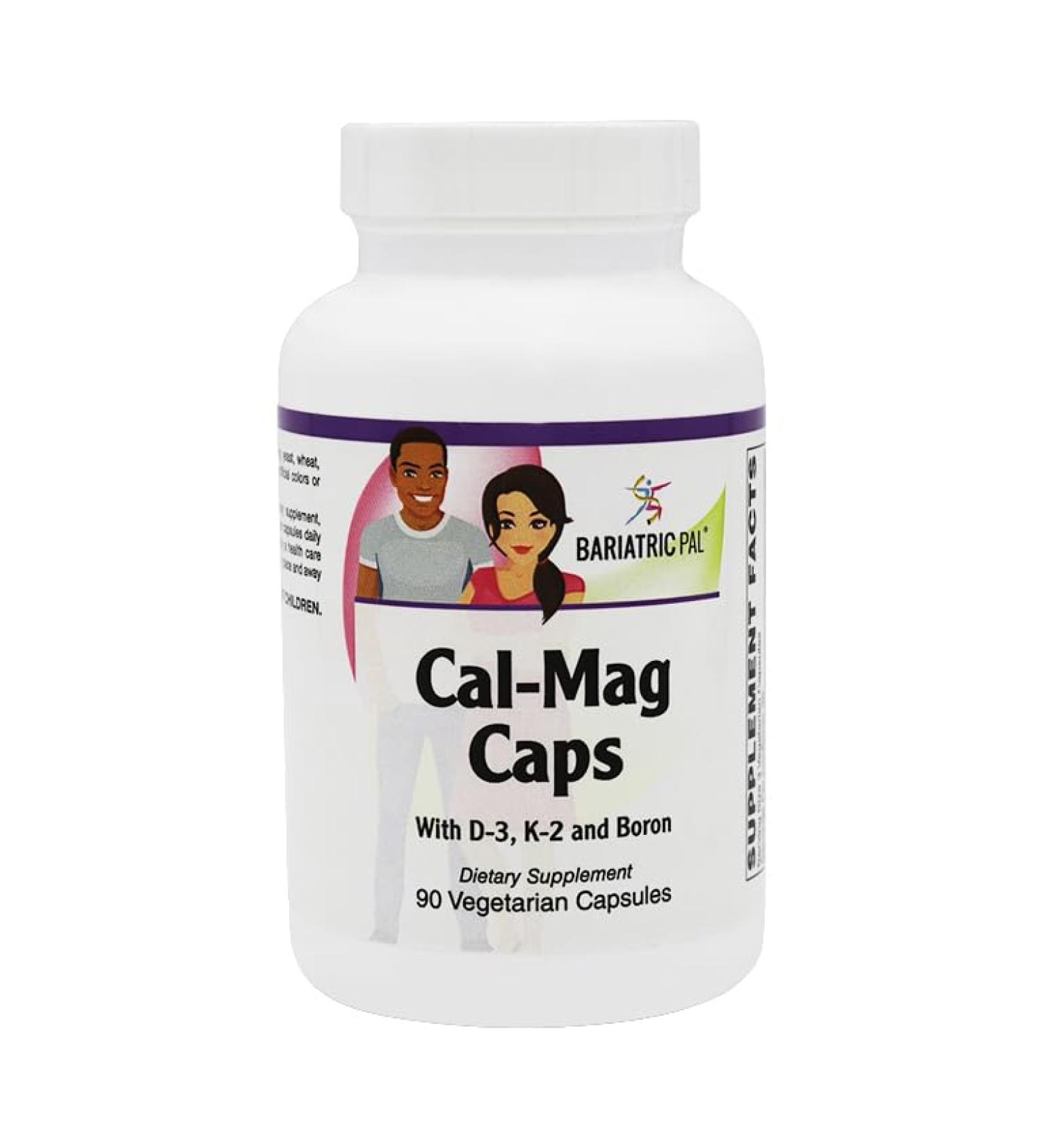 BariatricPal Calcium & Magnesium Vegetarian Capsules with D3, K2, and Boron (90 Count) 1 Count (Pack of 90) - Buy Online on GoSupps.com