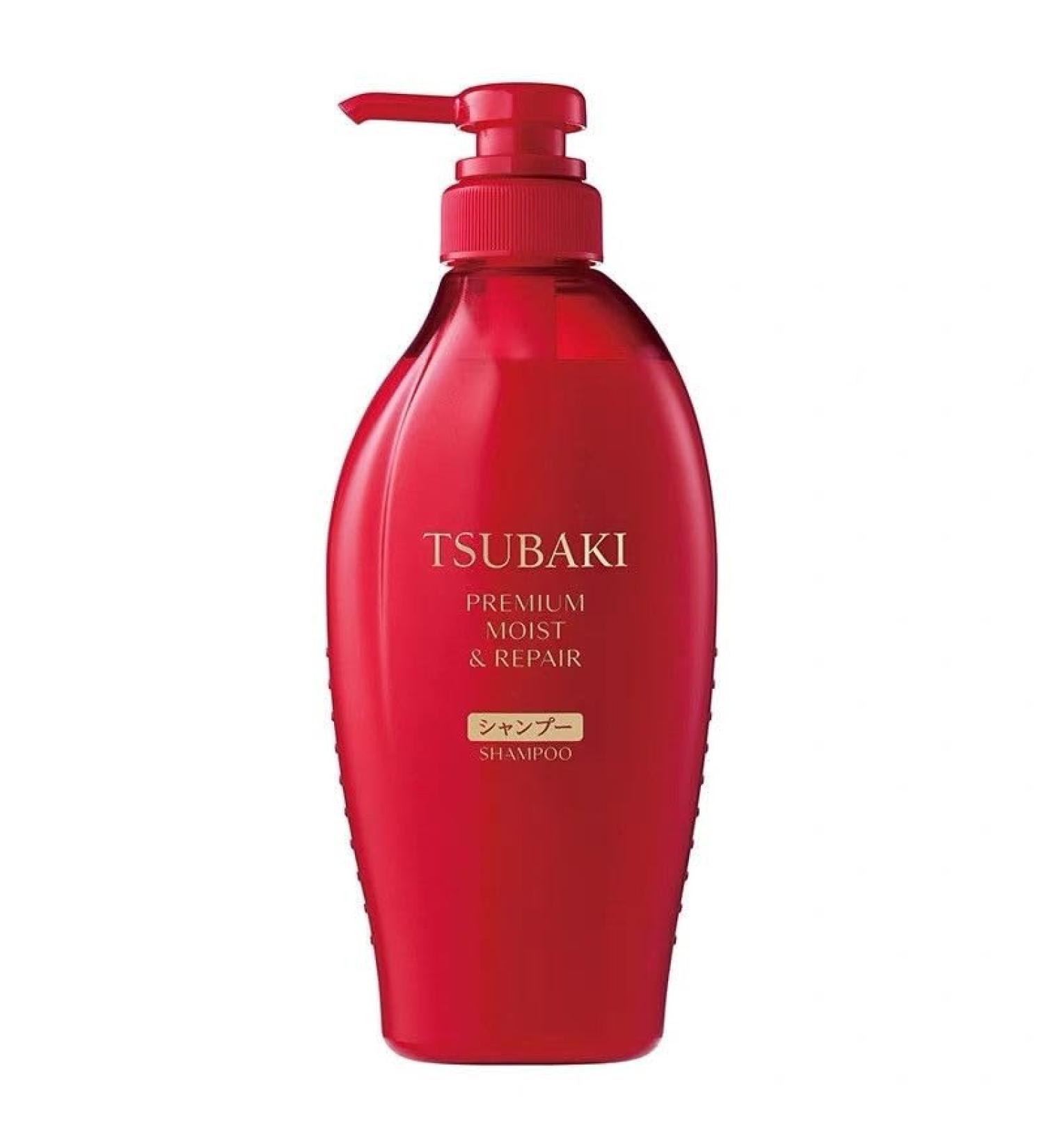 Tsubaki Premium Moist Shampoo 450 ml daily repair for damaged hair from root to tip - Buy Online on GoSupps.com