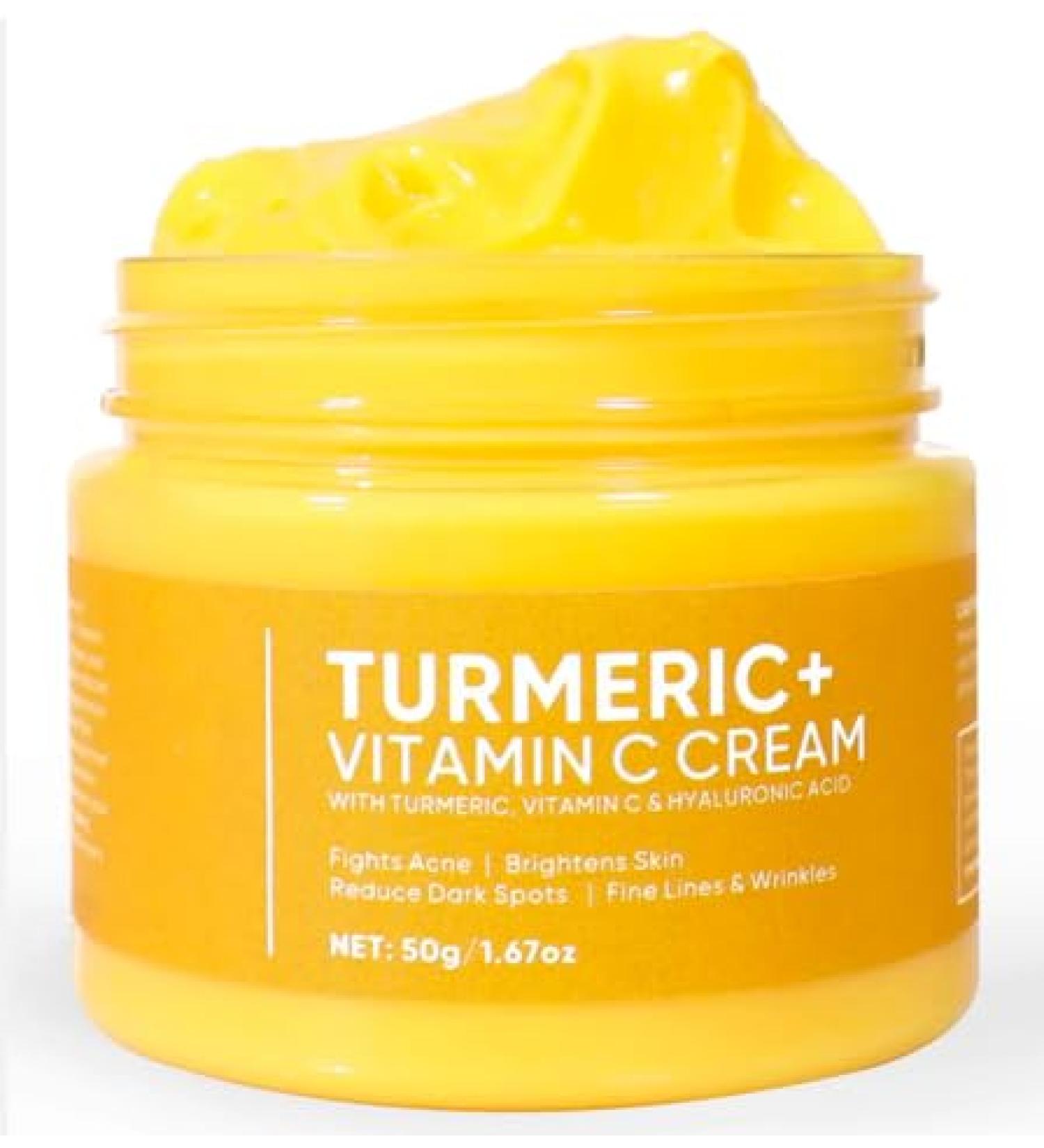 Turmeric + Vitamin C Anti-Aging Cream | Reduce Dark Spots Fine Lines & Wrinkles | Aloe Vera Infused - Shop Now - Buy Online on GoSupps.com