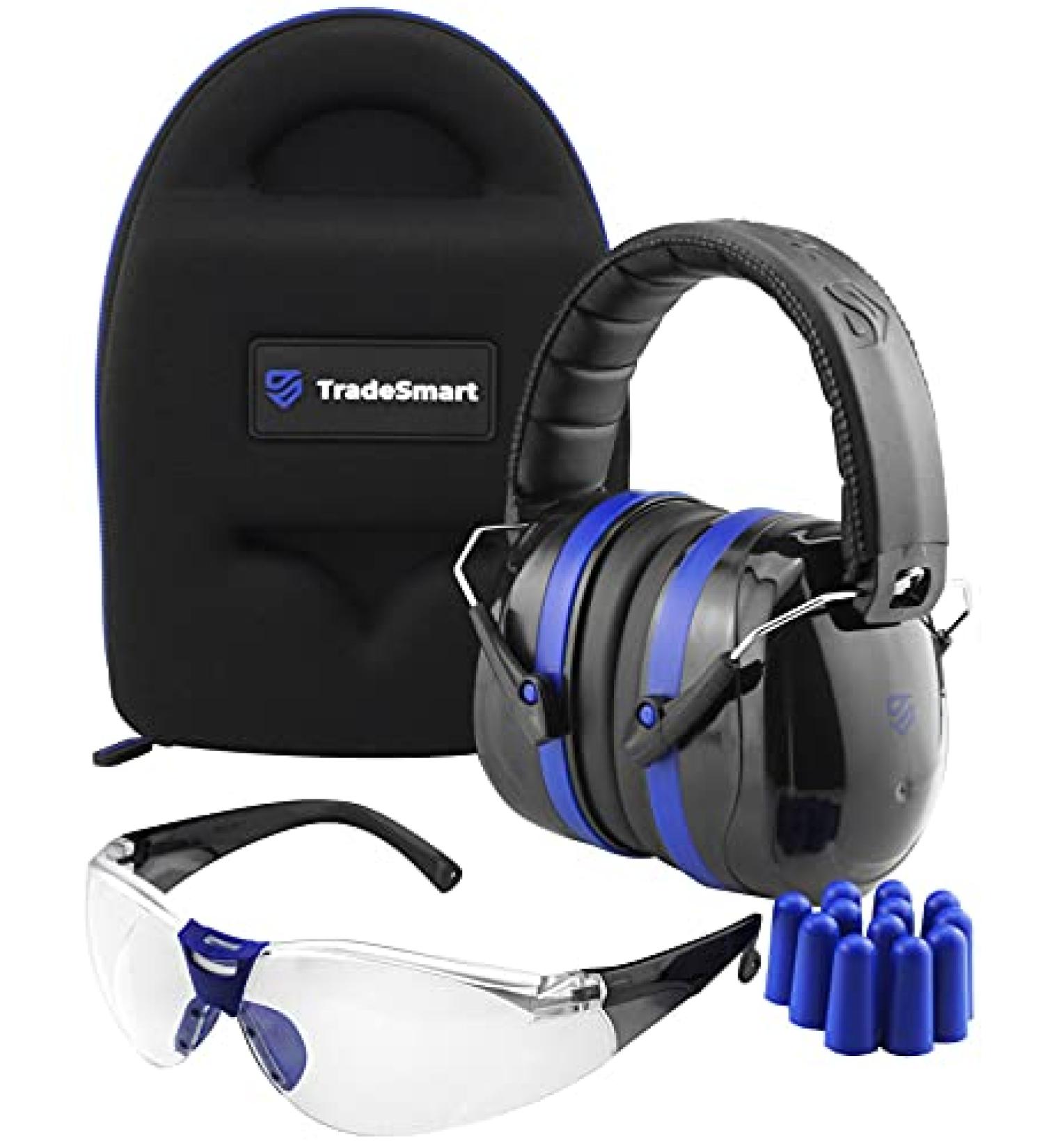 TradeSmart Couples Gifts - Shooting Ear & Eye Protection Set with Glasses & Case (Blue/Clear) - Buy Online on GoSupps.com