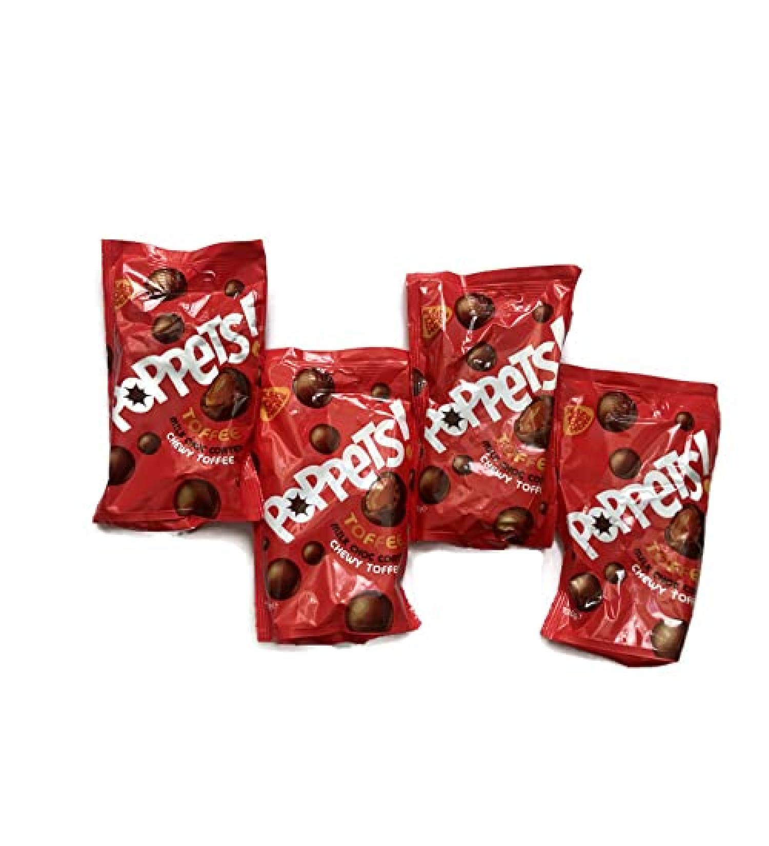 Poppets Toffee Milk Chocolate & Chewy Toffee 4 Bag Bundle - Buy Online on GoSupps.com