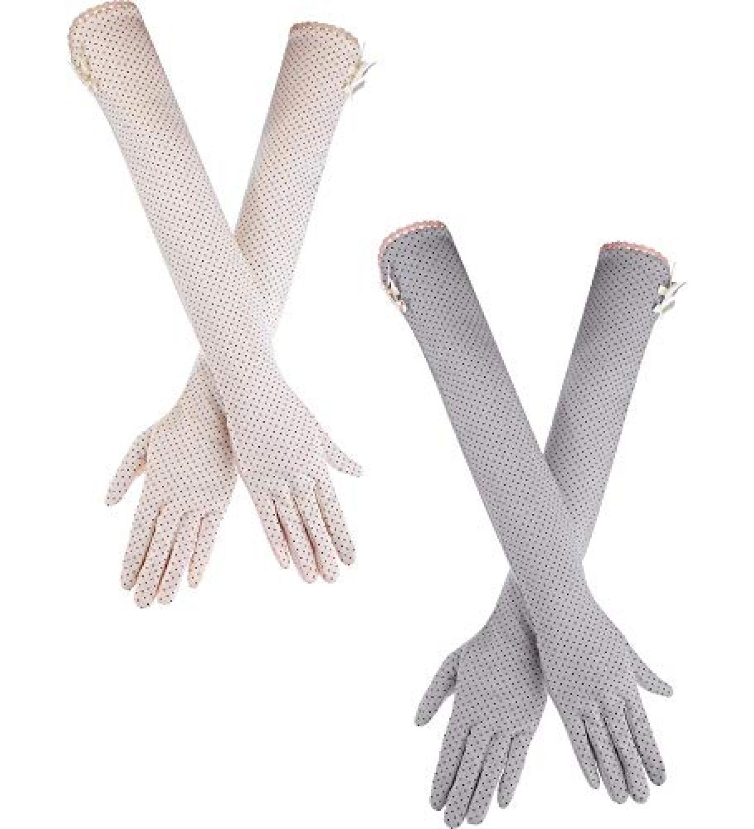 Chuangdi Women UV Sun Protection Driving Gloves - 2 Pairs Touchscreen Arm Sun Block Gloves for Outdoor Sports - Color Set 1 - Buy Online on GoSupps.com