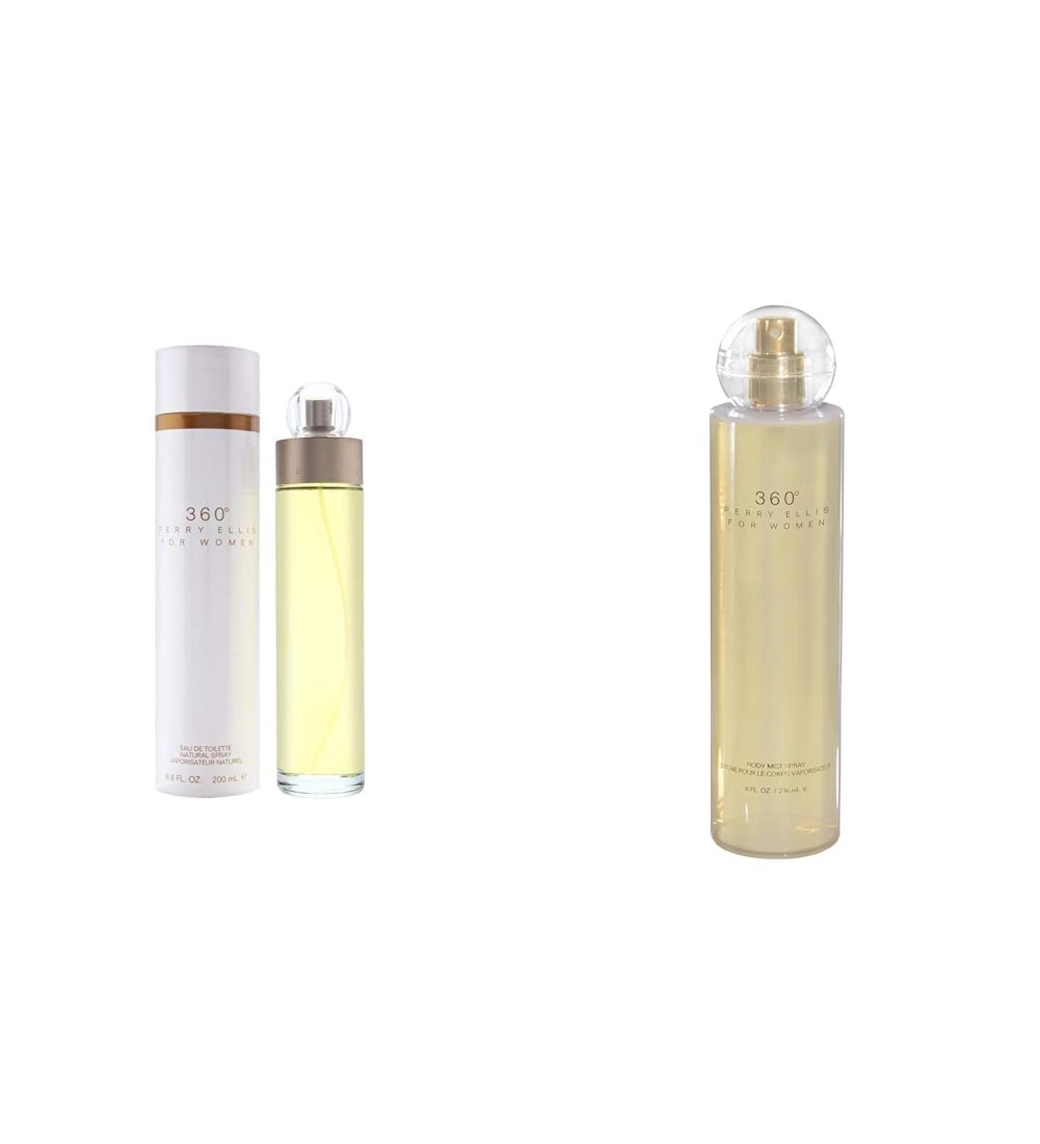 Perry Ellis 360 Eau De Toilette Spray 6.8 Oz/ 200 Ml for Women & 360 for Women Body Mist 8 Ounce - Buy Online on GoSupps.com