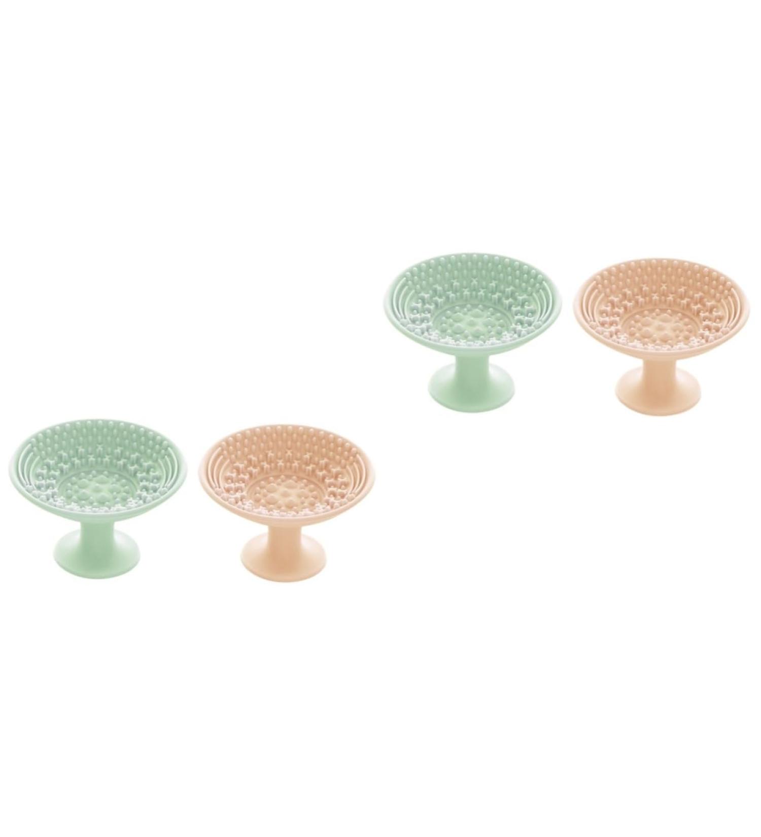 FRCOLOR Set of 4 Makeup Brush Exfoliating Pad Makeup Tools Makeup Applicator Made of Silicone Beauty Cleaning Mat Portable Makeup Washer Makeup Accessories Platinum Silica Gel Makeup Brush - Buy Online on GoSupps.com