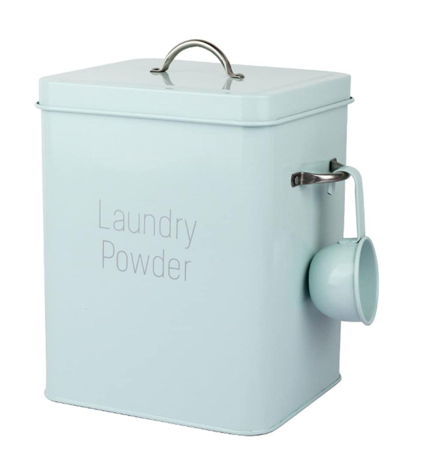 Vklopdsh Beautiful Powder Coating Metal Washing Powder Box Storage with Scoop (Green S) - Buy Online on GoSupps.com