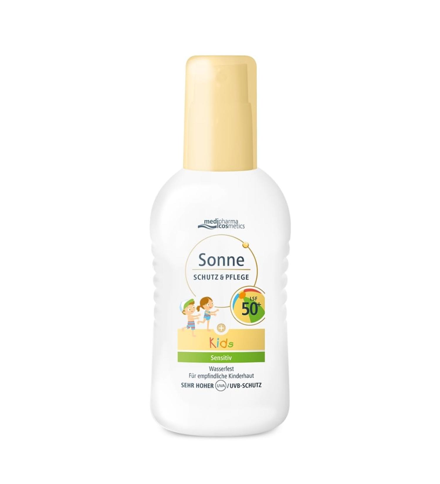 Dr Theiss Medipharma Cosmetics SPF 50+ SPF 50+ pump spray for sensitive childrens skin waterproof spray for face and body quickly absorbed 200 ml - Buy Online on GoSupps.com