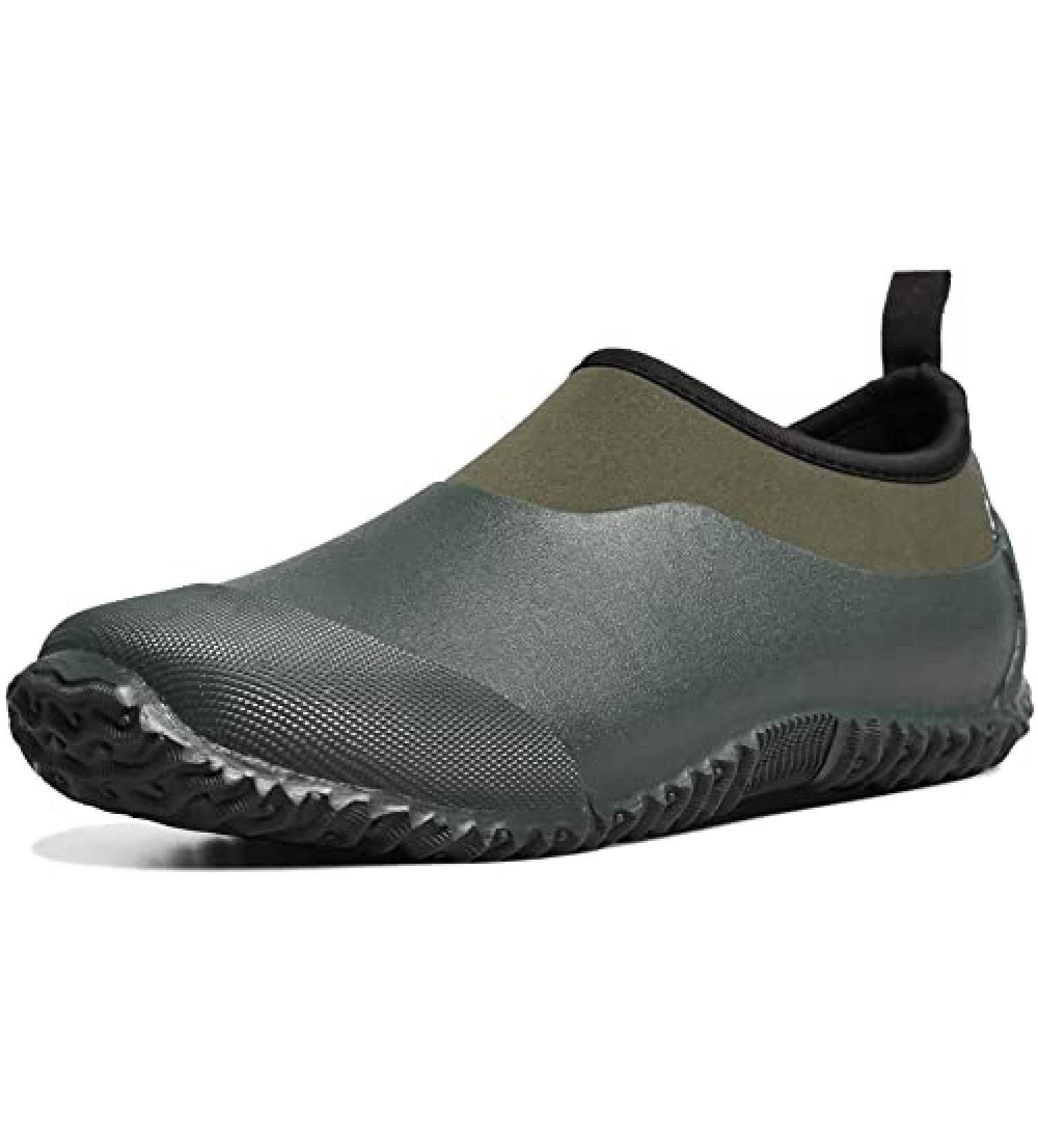 TENGTA Unisex Waterproof Garden Shoes Rain Boots Car Wash Footwear - Dark Green - Size 12.5 Women/11 Men - Buy Online on GoSupps.com