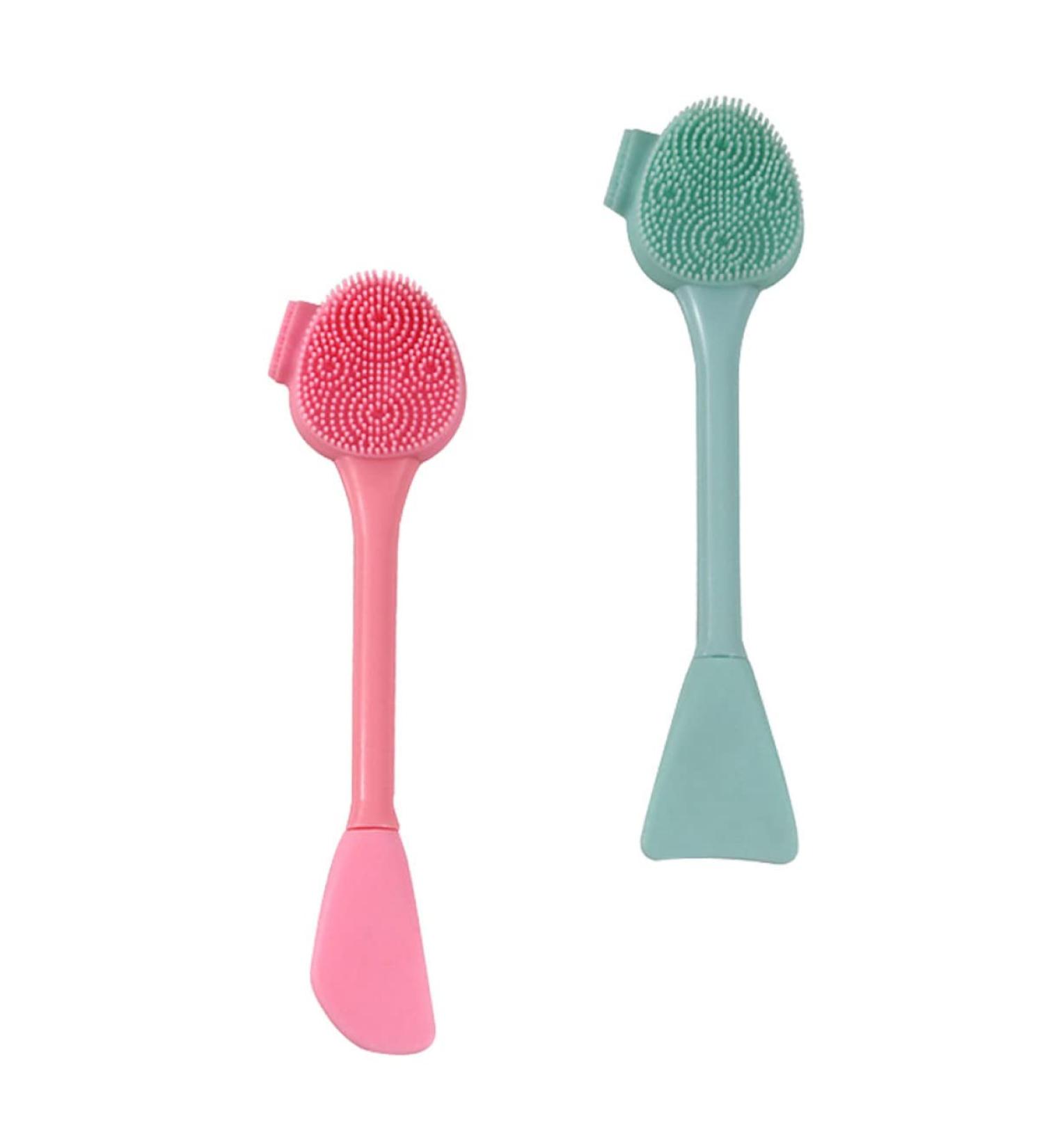 FRCOLOR 2pcs Silicone Cleansing Brush Set - Deep Exfoliating Facemask Spatulas for Face & Lips - Makeup Scraper & Cosmetic Brush for Perfect Skin Care - Buy Online on GoSupps.com