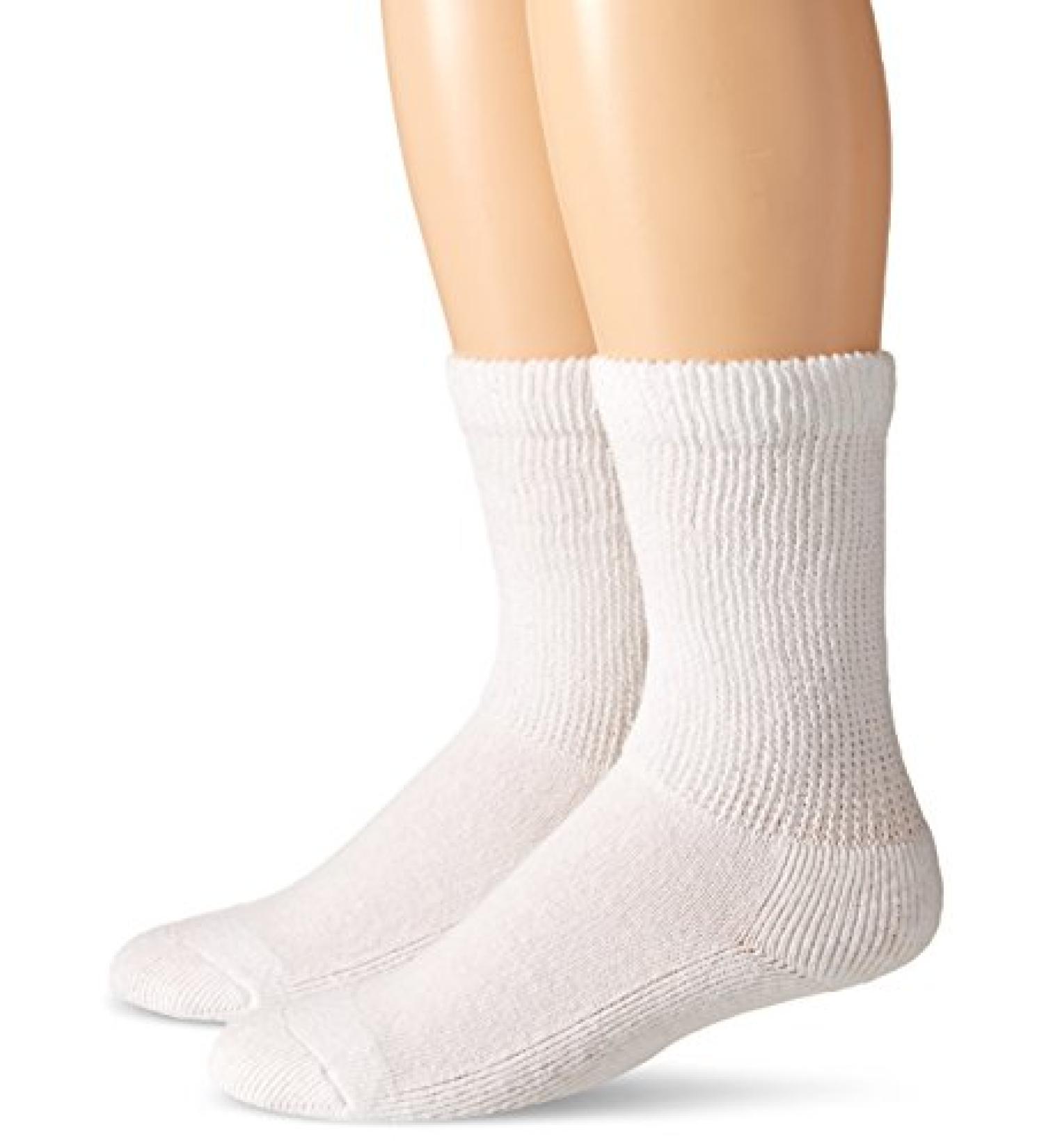 Carolina Ultimate Men's Diabetic Non-Binding Crew Socks 2 Pack - Large White - Buy Online on GoSupps.com