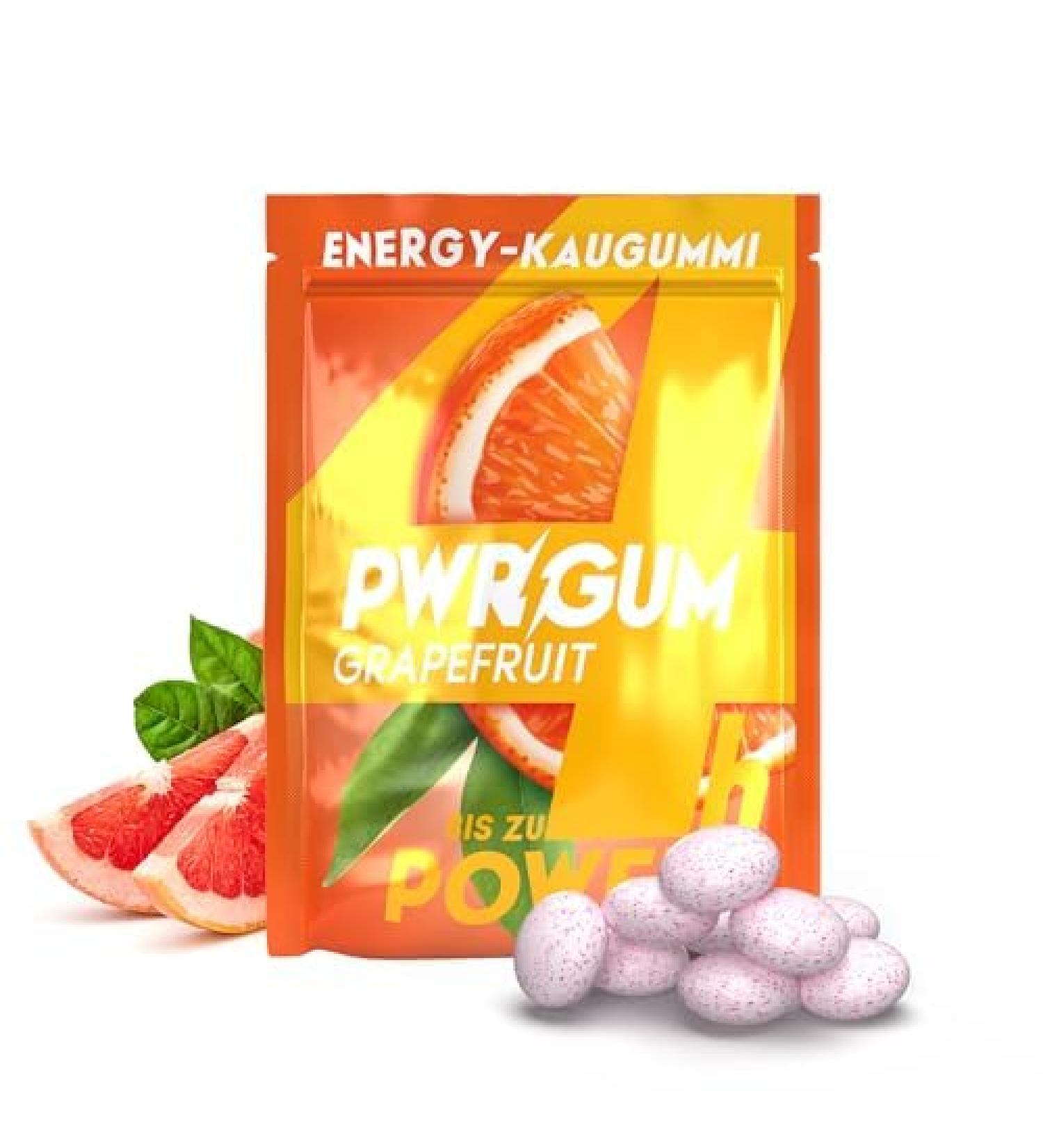 Pwrgrum Energy Chewing Gum - Grapefruit 4-Pack | Sugar-Free Boost for 4 Hours | Natural Energy Alternative to Drinks | Dental Care and Treat Yourself! - Buy Online on GoSupps.com