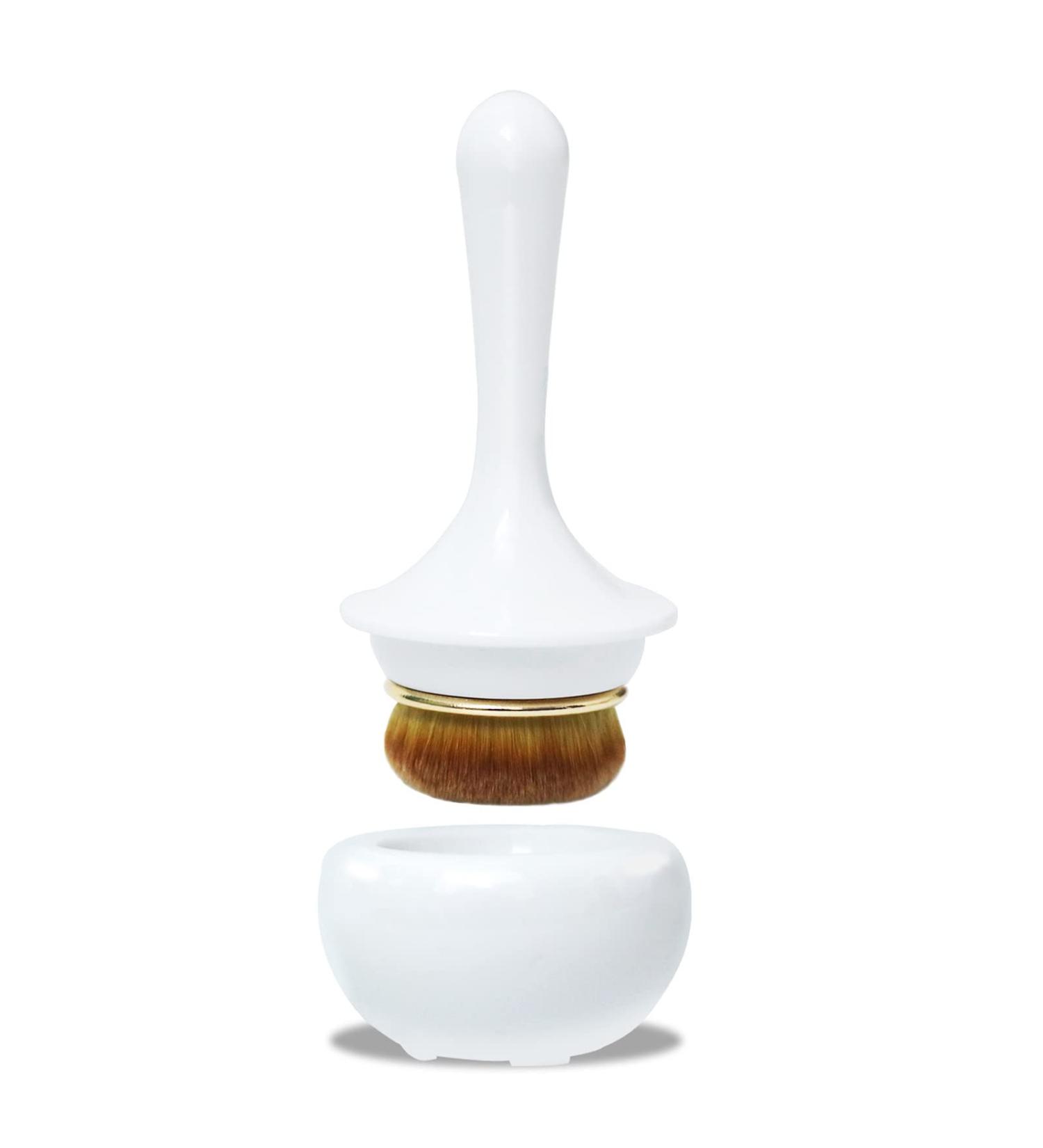 Flat Top Kabuki Makeup Brush - Ideal for Liquid Foundation, Powder, Cream Contour - White02 - Buy Online on GoSupps.com