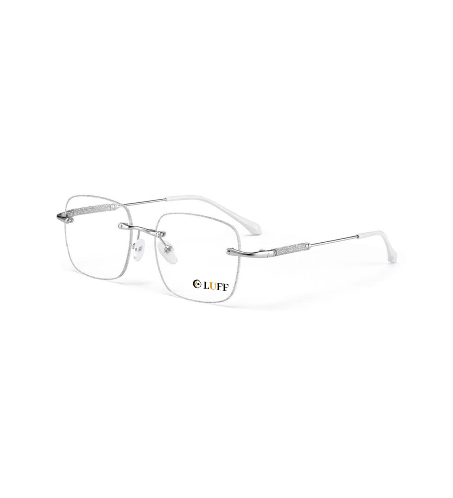 LUFF Rimless Reading Glasses for Women - Blue Light Blocking Fashion Metal Computer Readers 2.5x Frameless Eyeglasses to Reduce Eyestrain - Elegant Silver Design - Buy Online on GoSupps.com