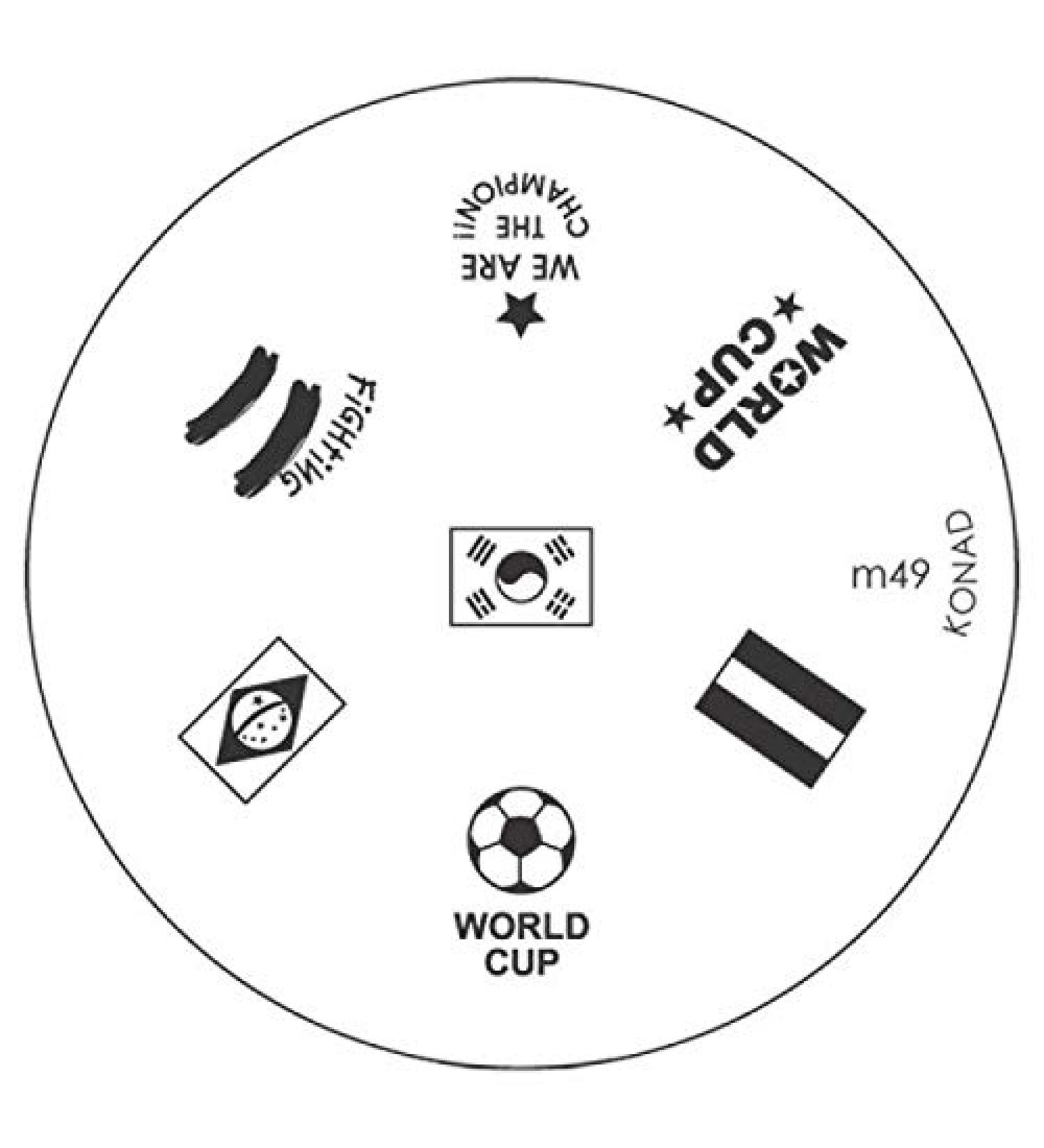Stamping stencil m49 FOOTBALL FLAGS by KONAD - CUTE NAILS