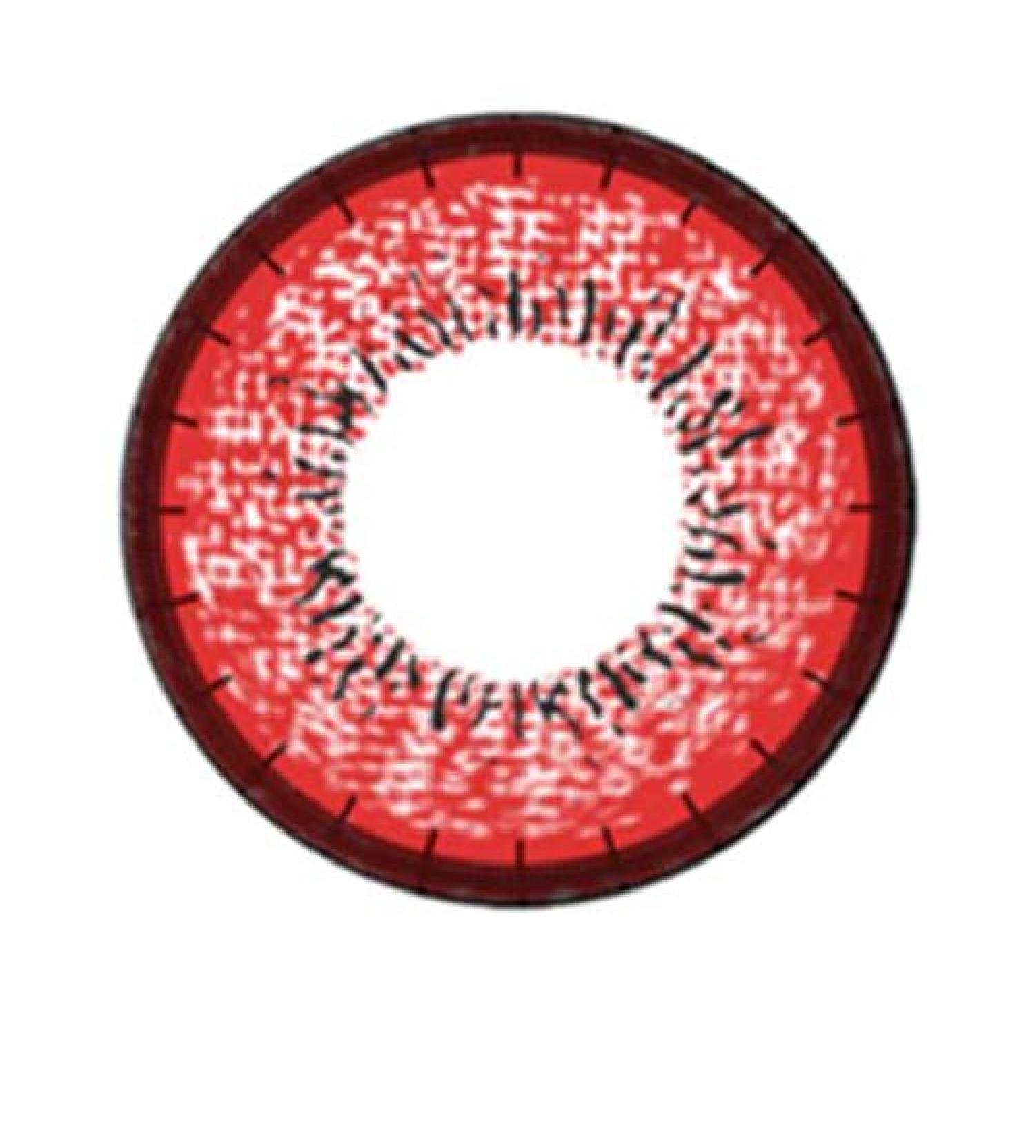 Buy Matlens EOS Red Circle Contact Lenses - 2 Lenses + Case & Care Solution | 1.5 Diopters 14mm Diameter - International Shipping Available - Buy Online on GoSupps.com