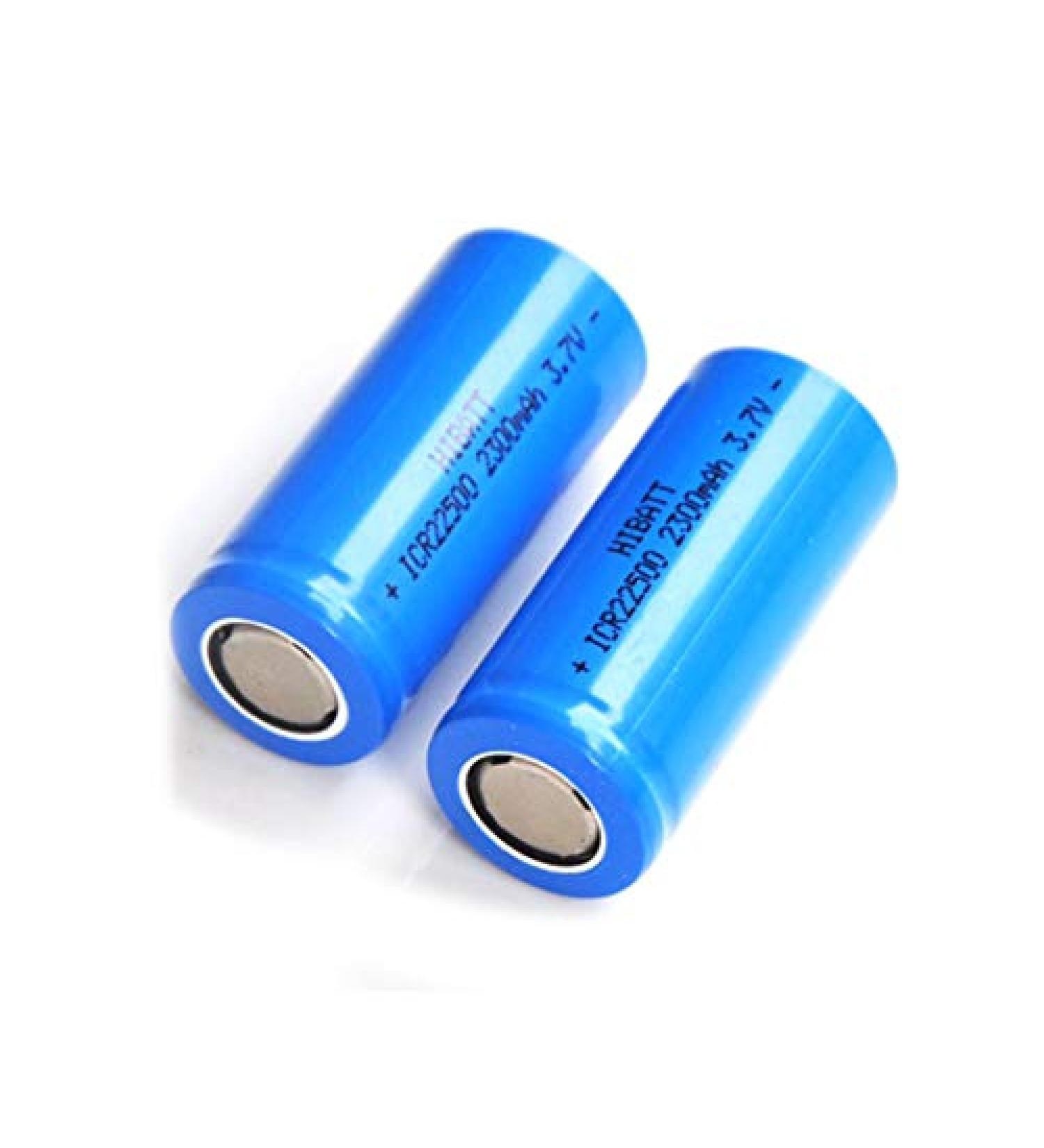 FCQLR Compatible for 2PCS 3.7V 22500 Rechargeable Lithium ion Battery icr22500 li-ion Cell baterias 2300MAH for Flashlight Electric Razor Shaver