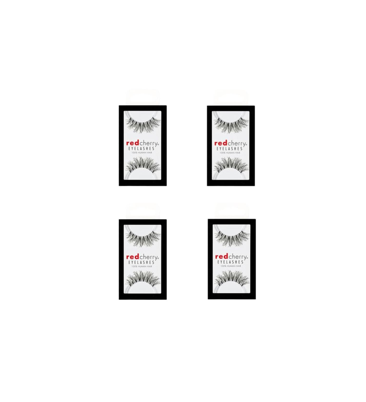 Red Cherry Eyelashes #WSP Wispy Multipack - 4 Pairs of Natural Human Hair Eyelashes for a Flawless Look - International Shipping Available - Buy Online on GoSupps.com