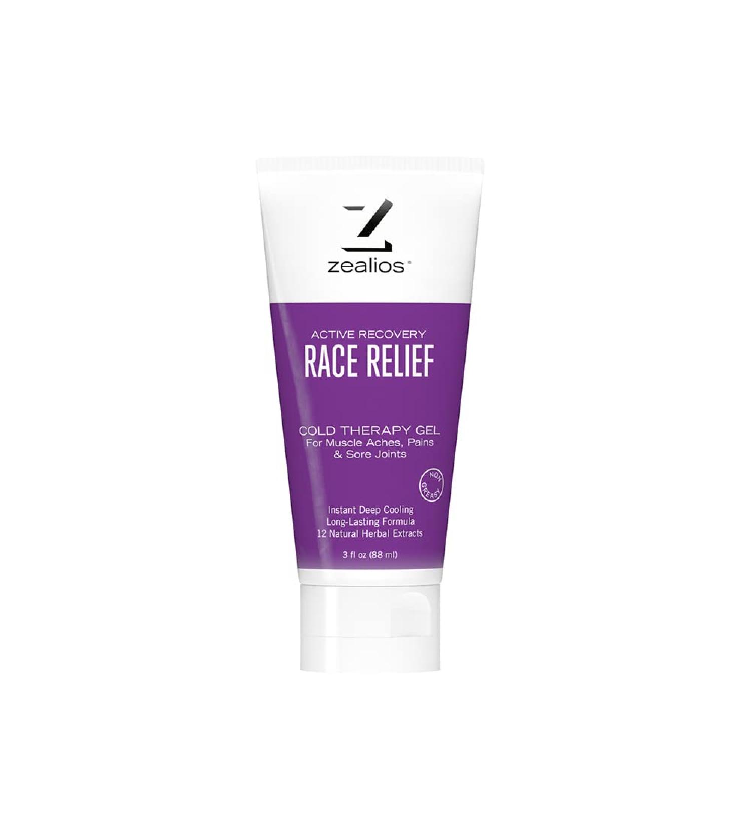 Zealios Race Relief Menthol Gel | Fast Acting Pain Relief for Aches & Arthritis Pains - 3oz Tube - Buy Online on GoSupps.com
