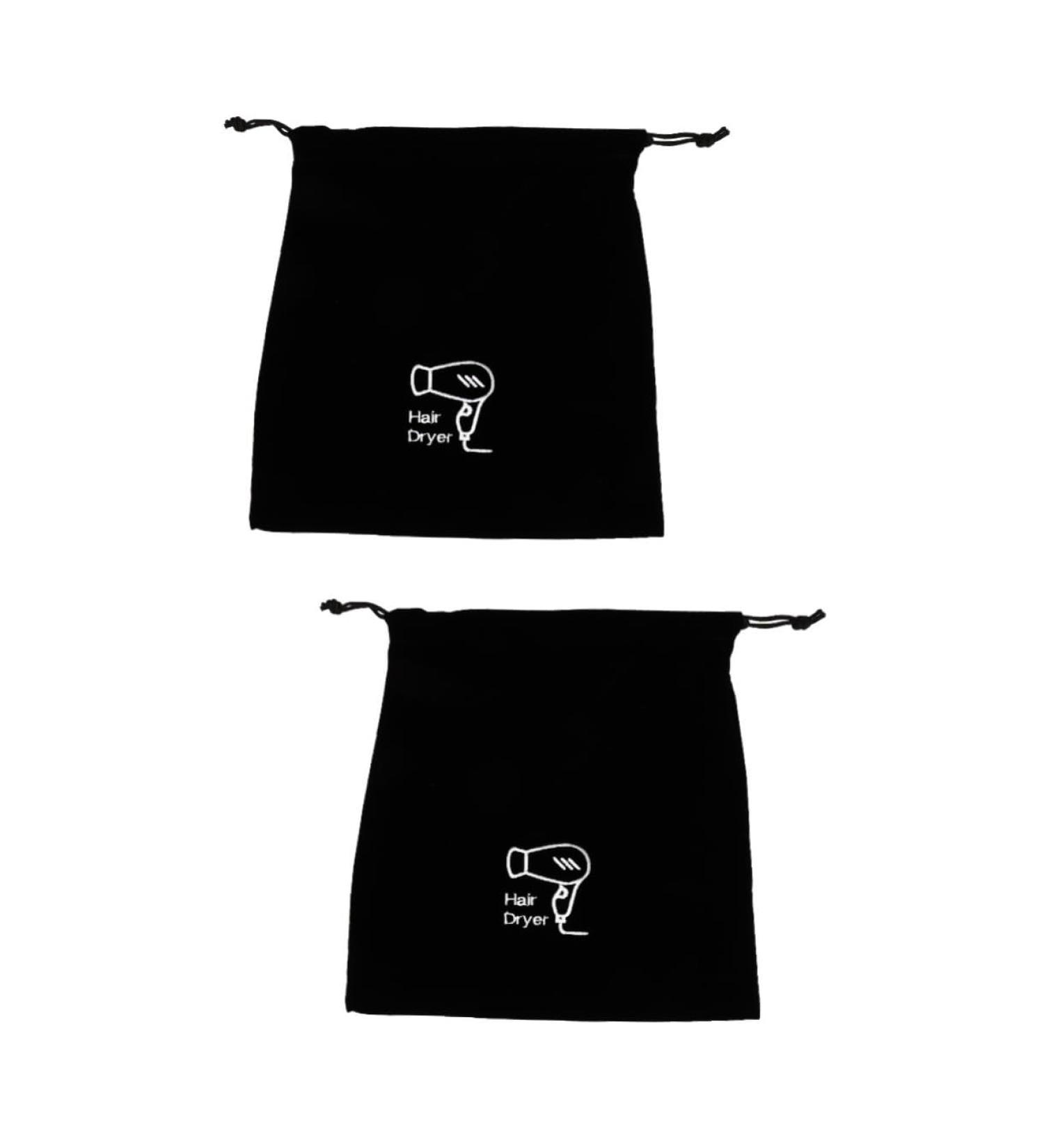 Healeved 2 Pcs Hair Dryer Storage Bag Drawstring Hair Dryer Bags Wig Bags Portable Hair Dryer Compact Flannel - Buy Online on GoSupps.com