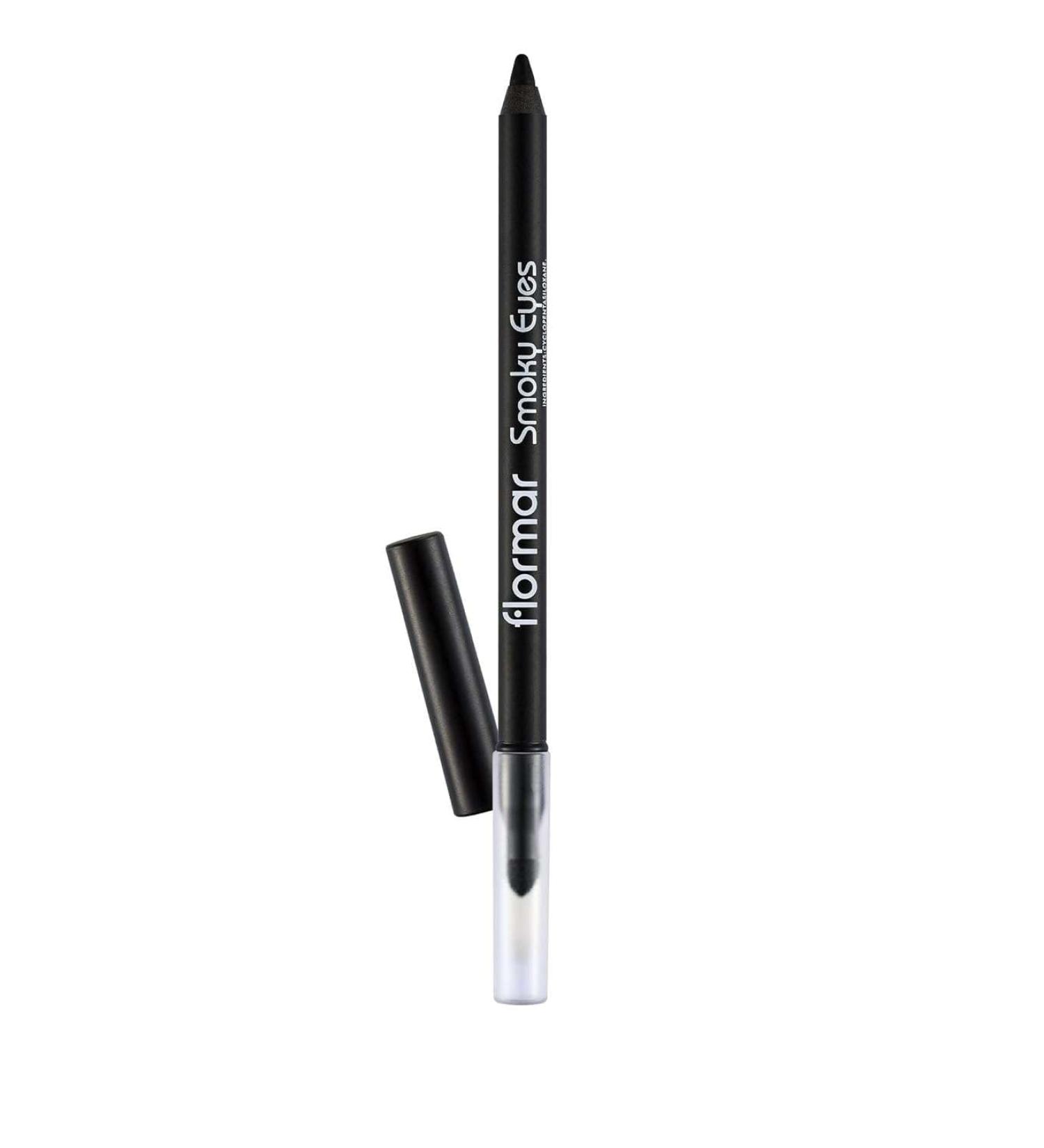 Flormar Smoky Eyes Waterproof Eyeliner crayon yeux waterproof longue tenue avec applicateur ponge couleur intense texture cr meuse & maquillage yeux pro 01 Carbon Black - Buy Online on GoSupps.com