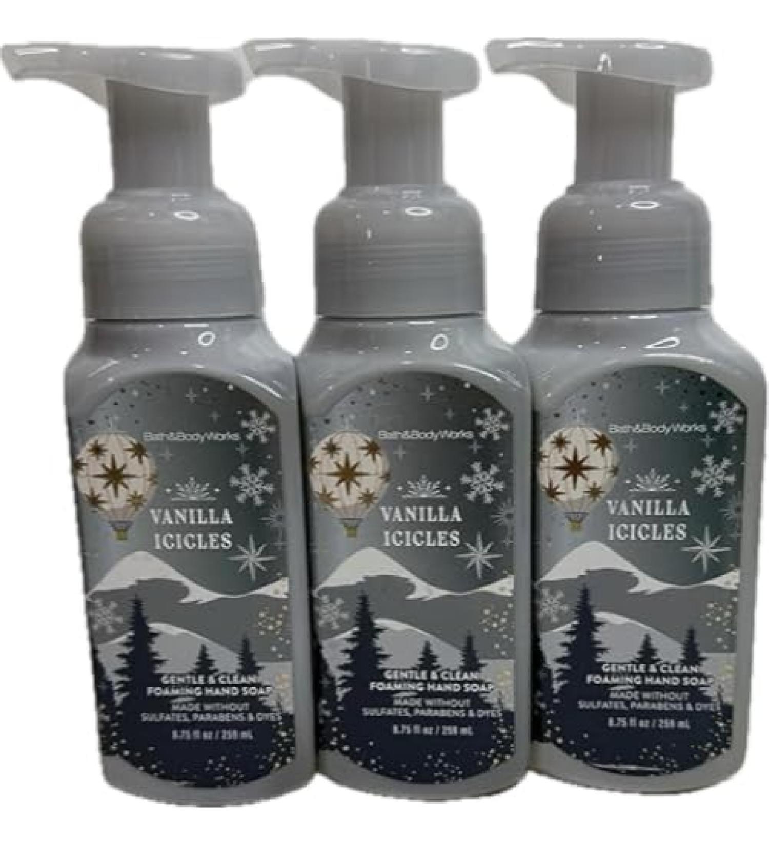 Bath and Body Works Vanilla Icicles Gentle & Clean Foaming Hand Soap Pack of 3