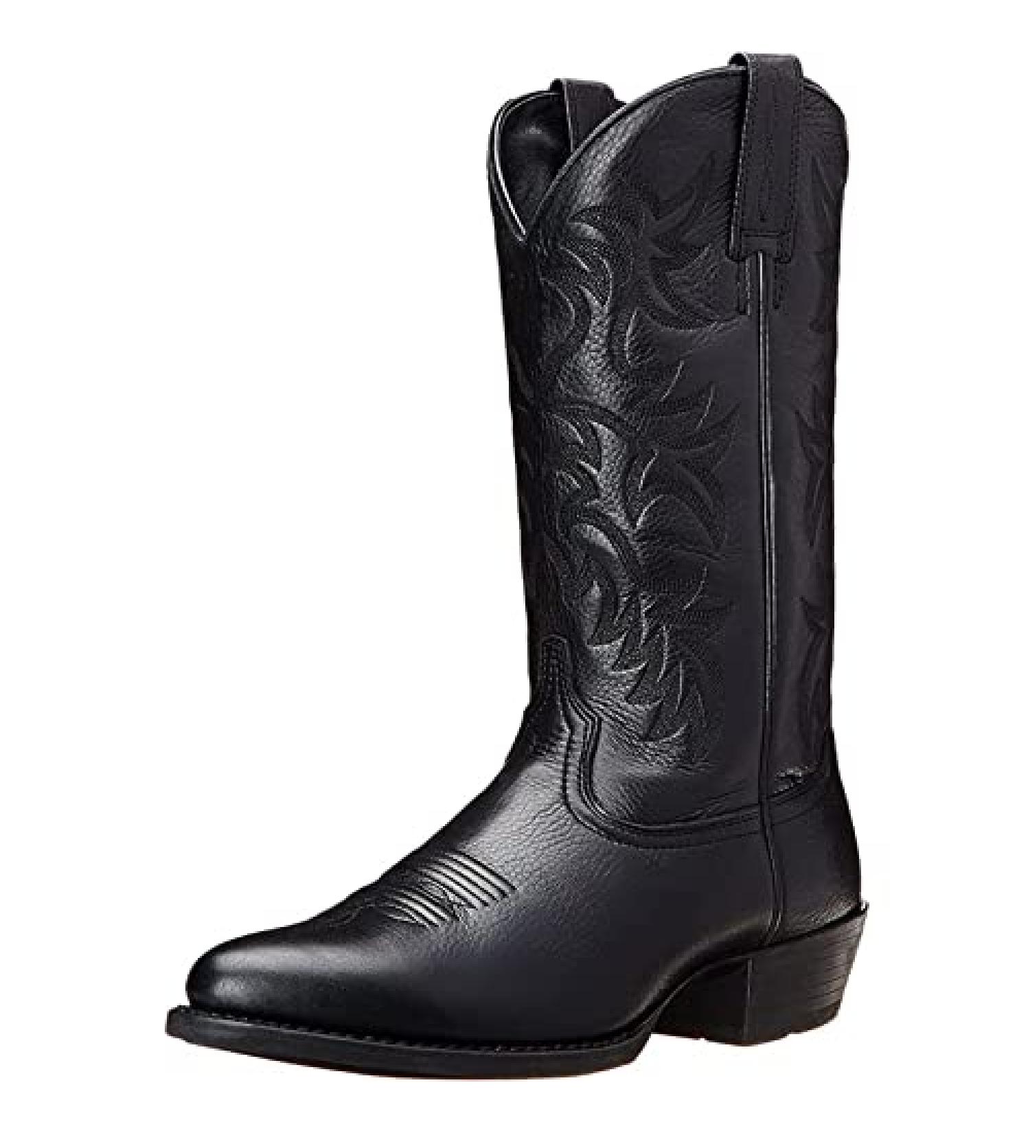Femflame Men's Round Toe Distressed Cowboy Boots - Embroidered Western Country Boot 10.5 Black - Buy Online on GoSupps.com