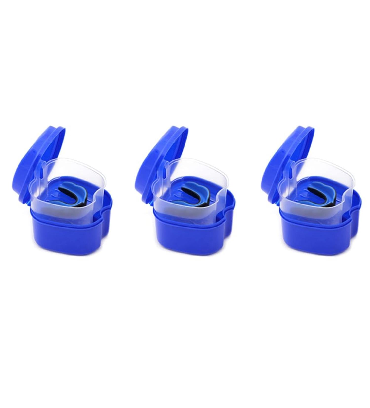 Buy Bdukbduk 3x Dark Blue Prosthesis Case | Sieve Cup & Bath Box for False Teeth | Ideal Travel Storage Solution - Buy Online on GoSupps.com