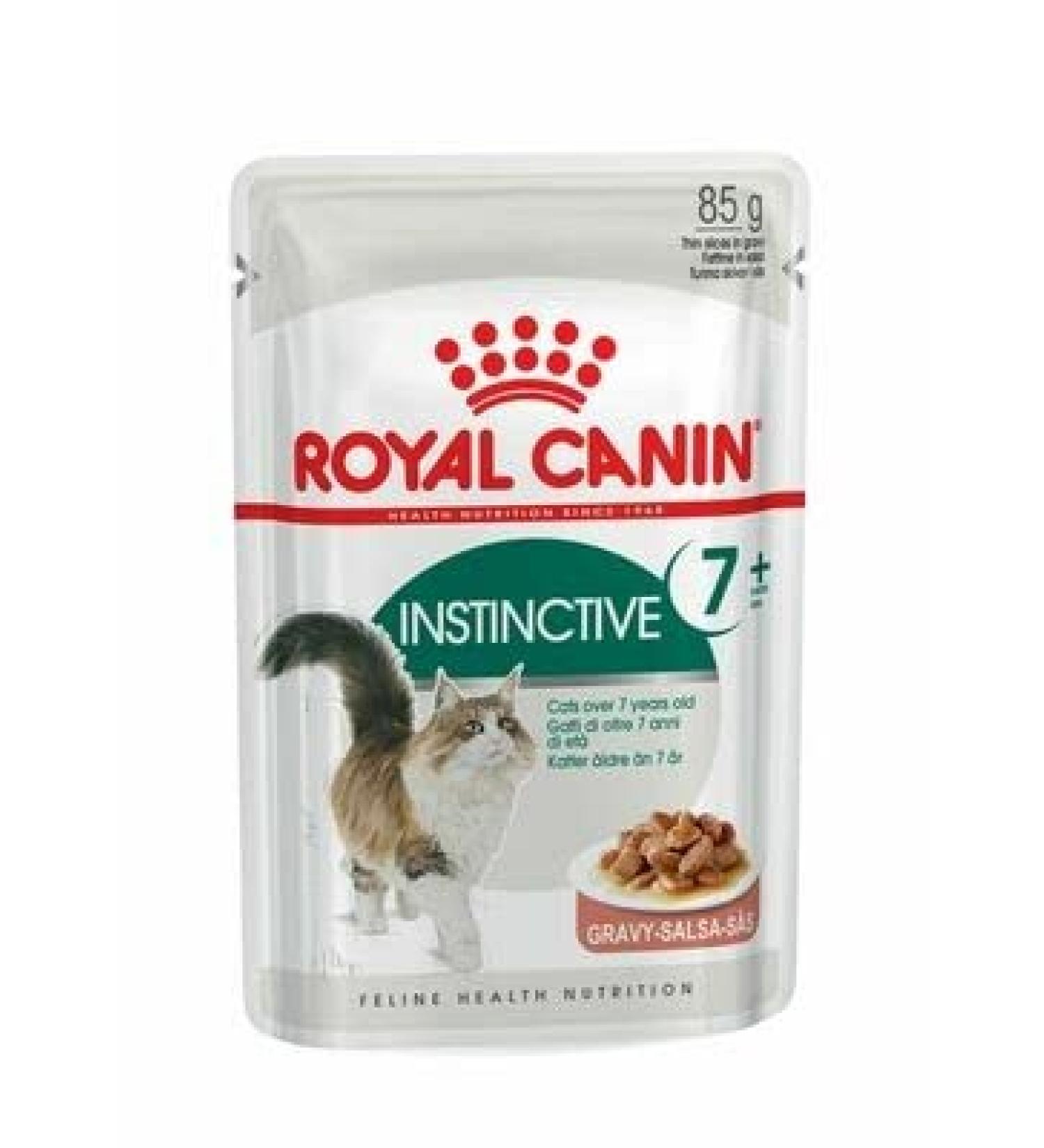 Royal Canin Instinctive Adult 7+ In Gravy Adult Wet Cat Food 85g (Pack of 48) - Buy Online on GoSupps.com