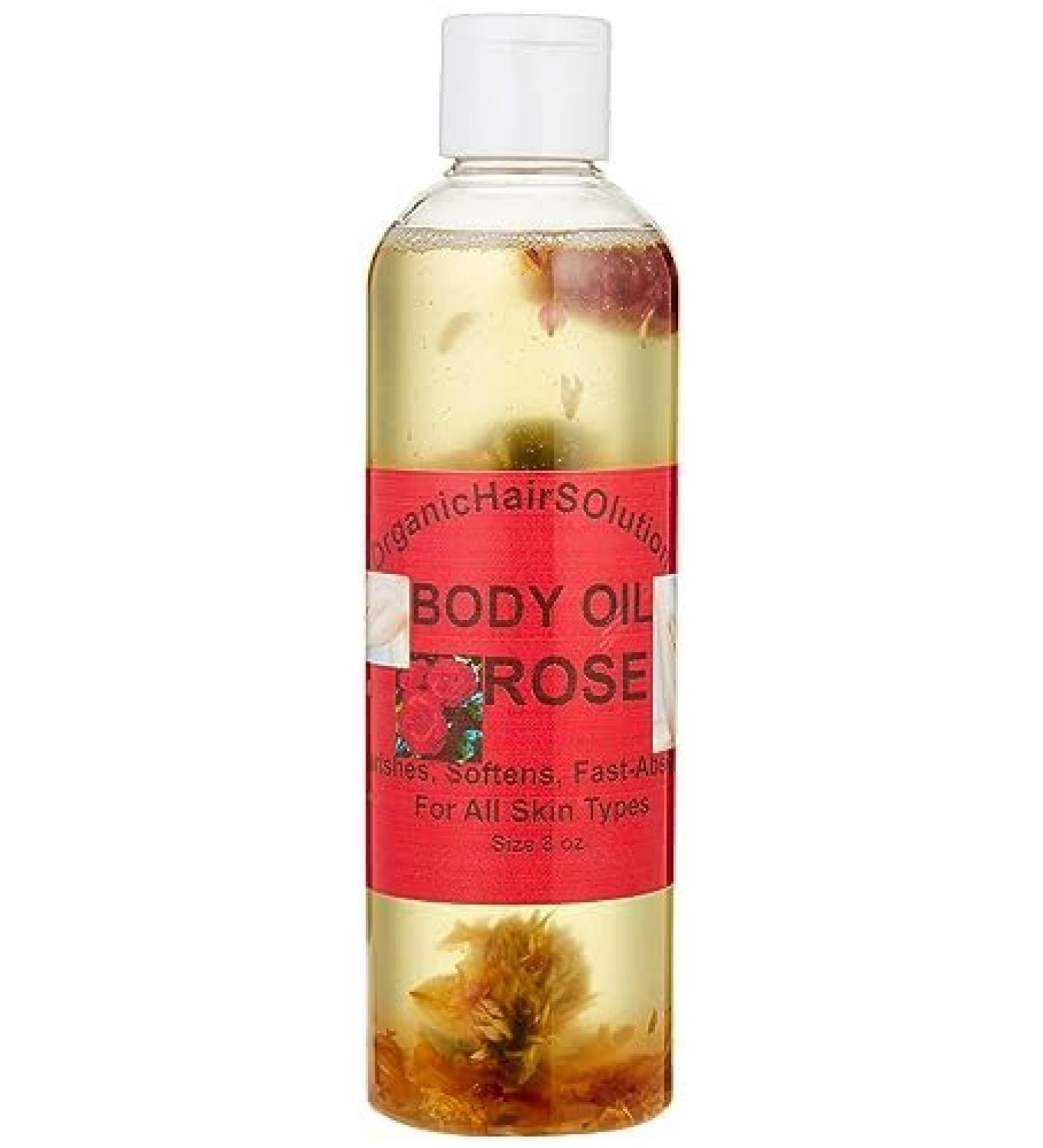Organic Hair Solution | Rose Nourishing Body Oil | Plant-Based Moisturizer & Hydrating Massage Oil for Dry Skin | 8 oz Radiant Glow - Buy Online on GoSupps.com