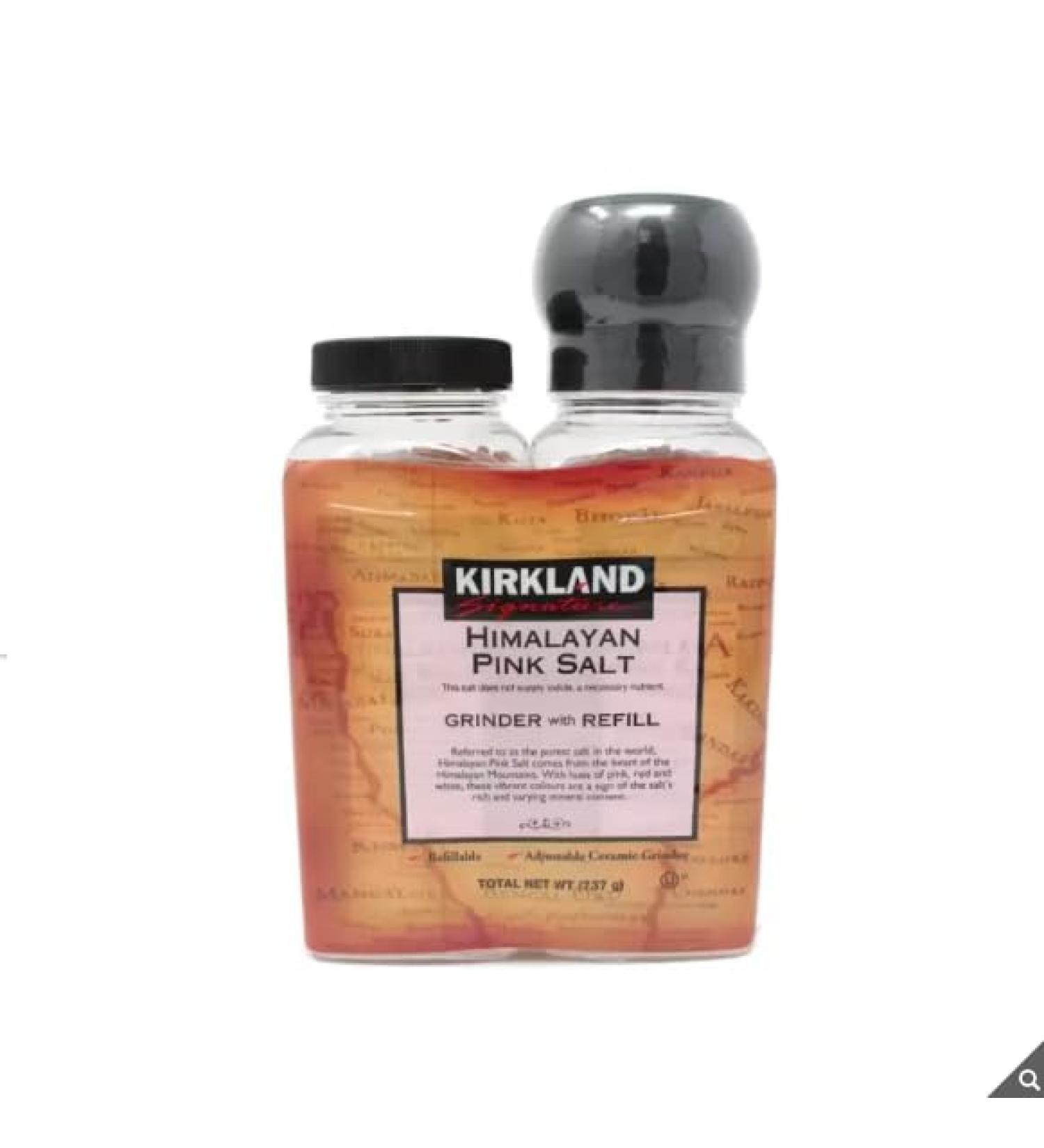 Kirkland Signature Pink Salt Grinder with Refill-Himalaya Pinh Salt- Kosher - Refillable - Adjustable Ceramic Grinde 737g - Buy Online on GoSupps.com