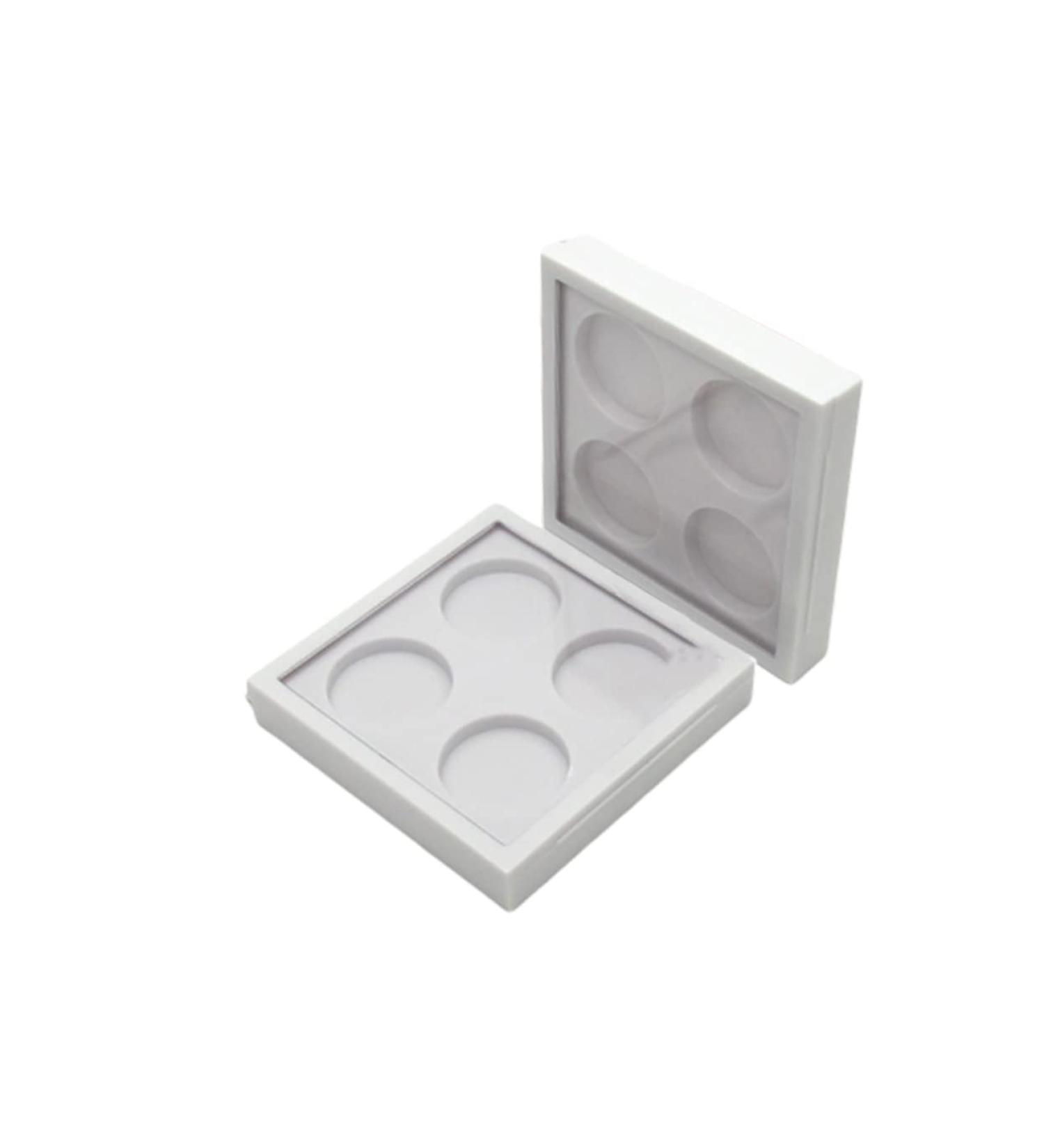Gogogmee 2pcs 4 Lipstick Case Eyeshadow Containers Empty Eyeshadow Tins Empty Aluminum Tin Jars White - Buy Online on GoSupps.com