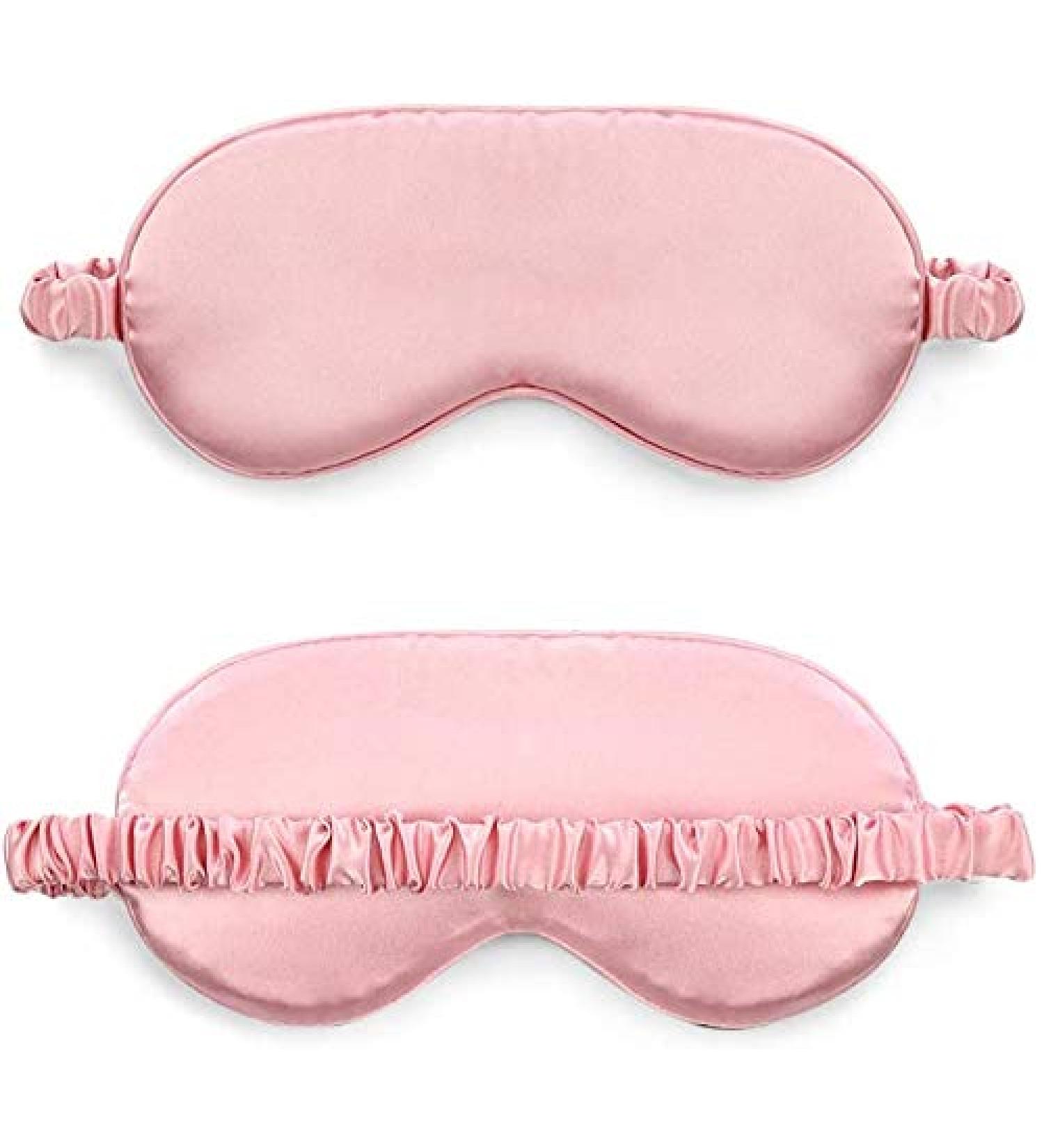 Silk-like Pink Sleep Eye Mask with Elastic Strap Headband - Lightweight & Comfortable for Men and Women, Perfect for Traveling - Buy Online on GoSupps.com