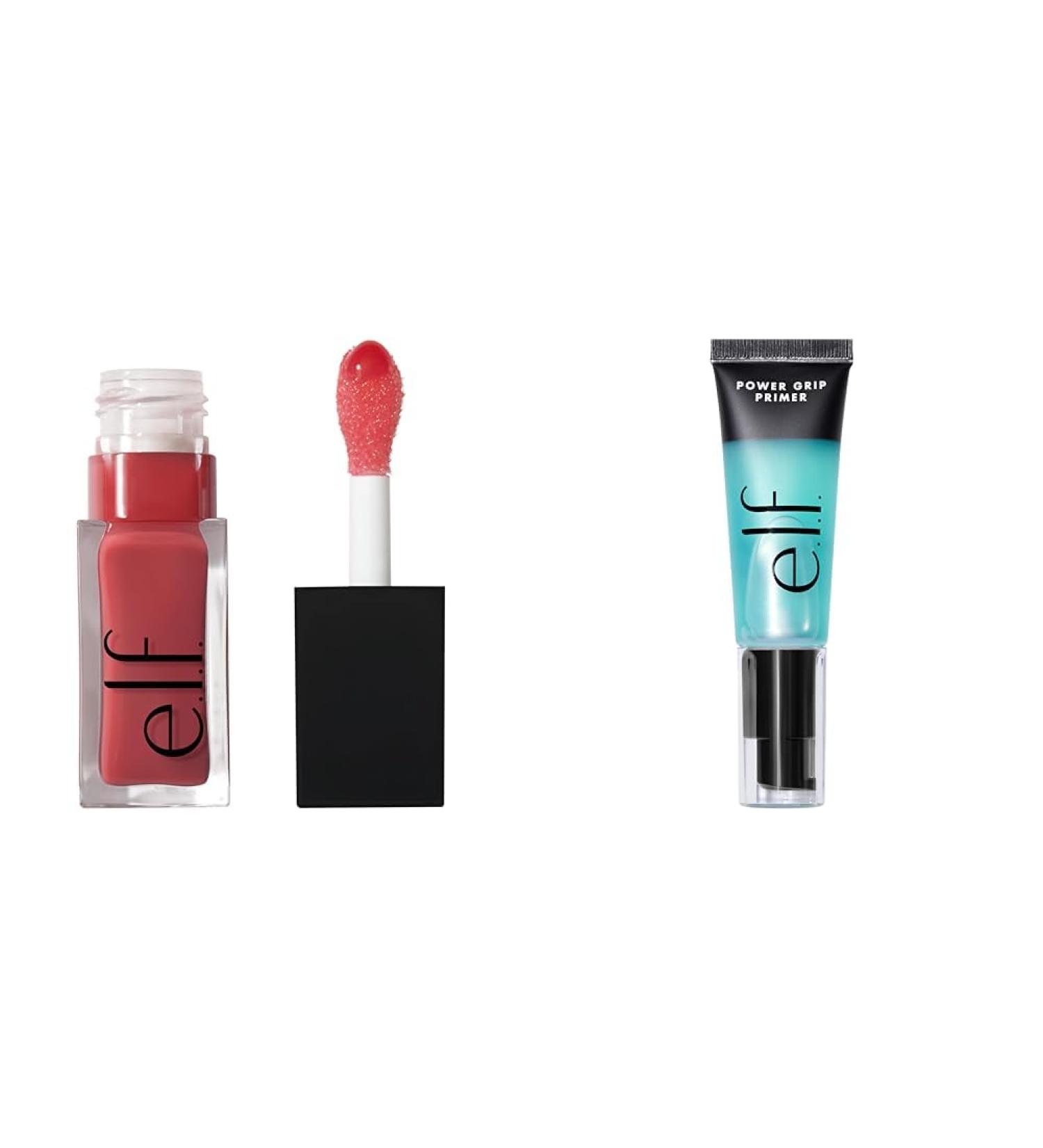 e.l.f. Glow Reviver Lip Oil Nourishing Tinted Lip Oil For A High-shine Finish & Cosmetics Power Grip Primer Gel-Based & Hydrating Face Primer For Smoothing Skin & Gripping - Buy Online on GoSupps.com