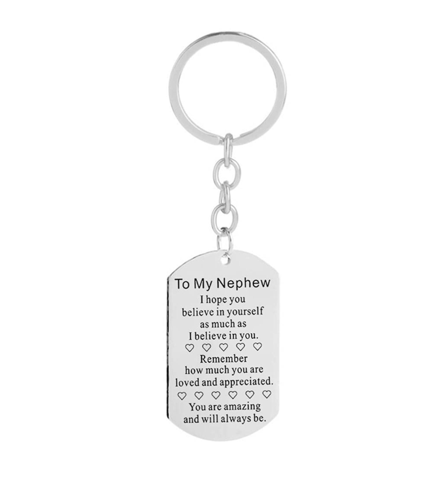 Inspirational Keychain for Nephew - Gift from Aunt & Uncle | Birthday & Christmas Present - Buy Online on GoSupps.com