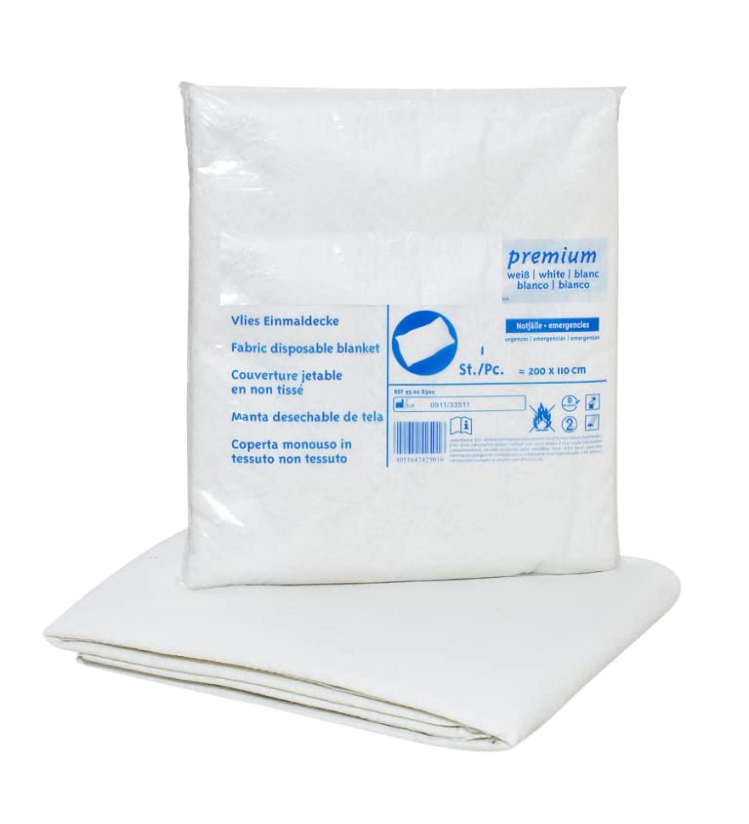 BICAP 10 pieces of a blanket 110 x 200 cm white heavy design patient blanket patient ceiling fleece ceiling one-way blanket