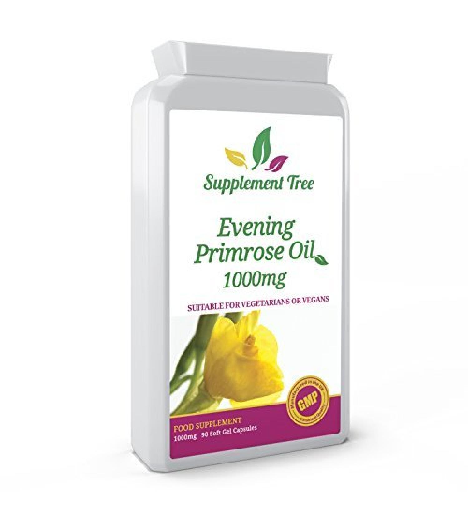 Evening Primrose Oil EPO 1000mg Capsules | Vegan Supplement with GLA & Vitamin E | Cold Pressed, 90 Count | 100% Quality Guarantee - Buy Online on GoSupps.com