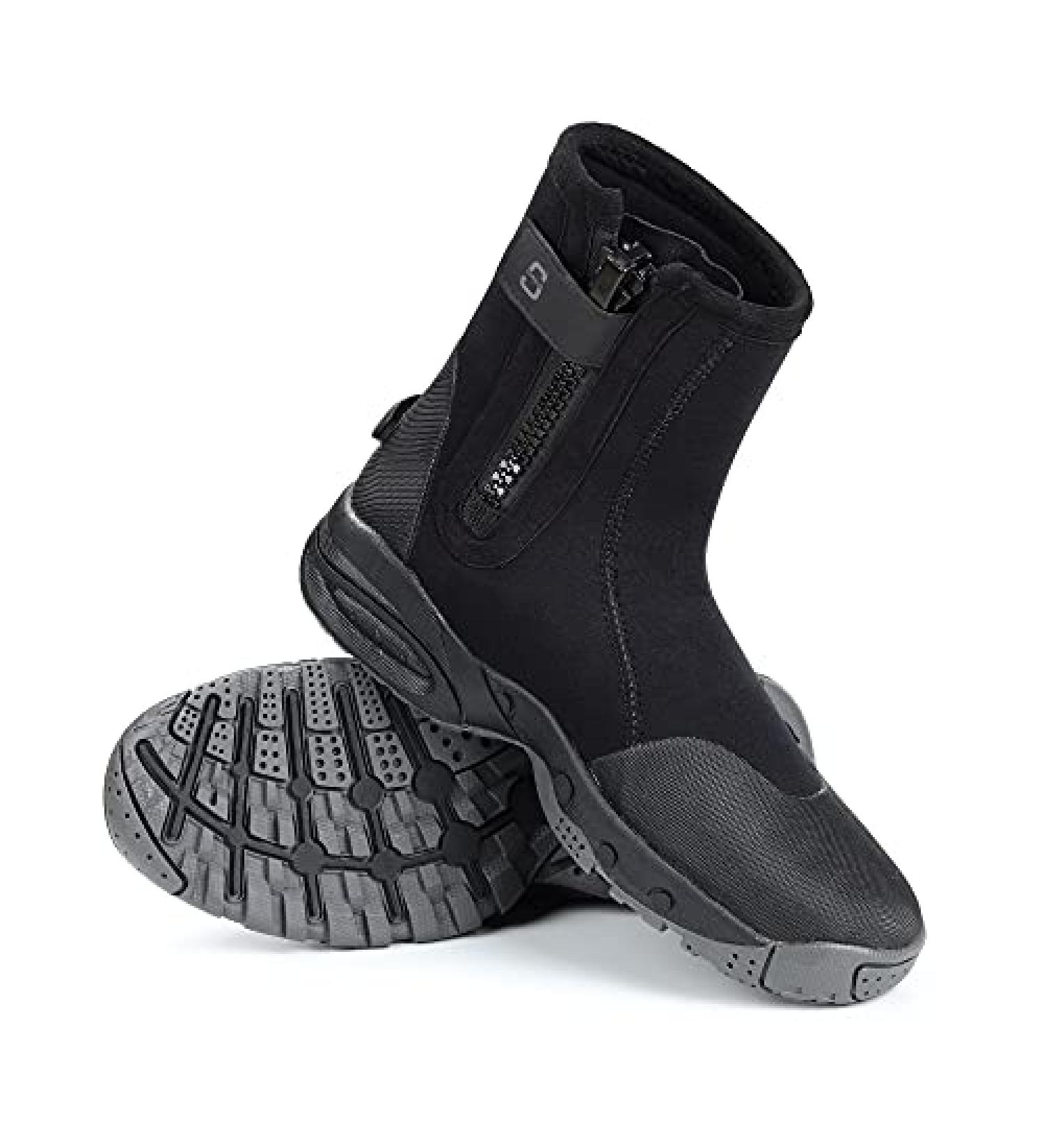 SARHLIO Neoprene Dive Boots 5mm Tall Zippered | Anti-Slip Rubber Sole | Durable Wetsuit Boots for Water Sports | Scuba Diving & Snorkeling | Unisex 4/5 - Buy Online on GoSupps.com