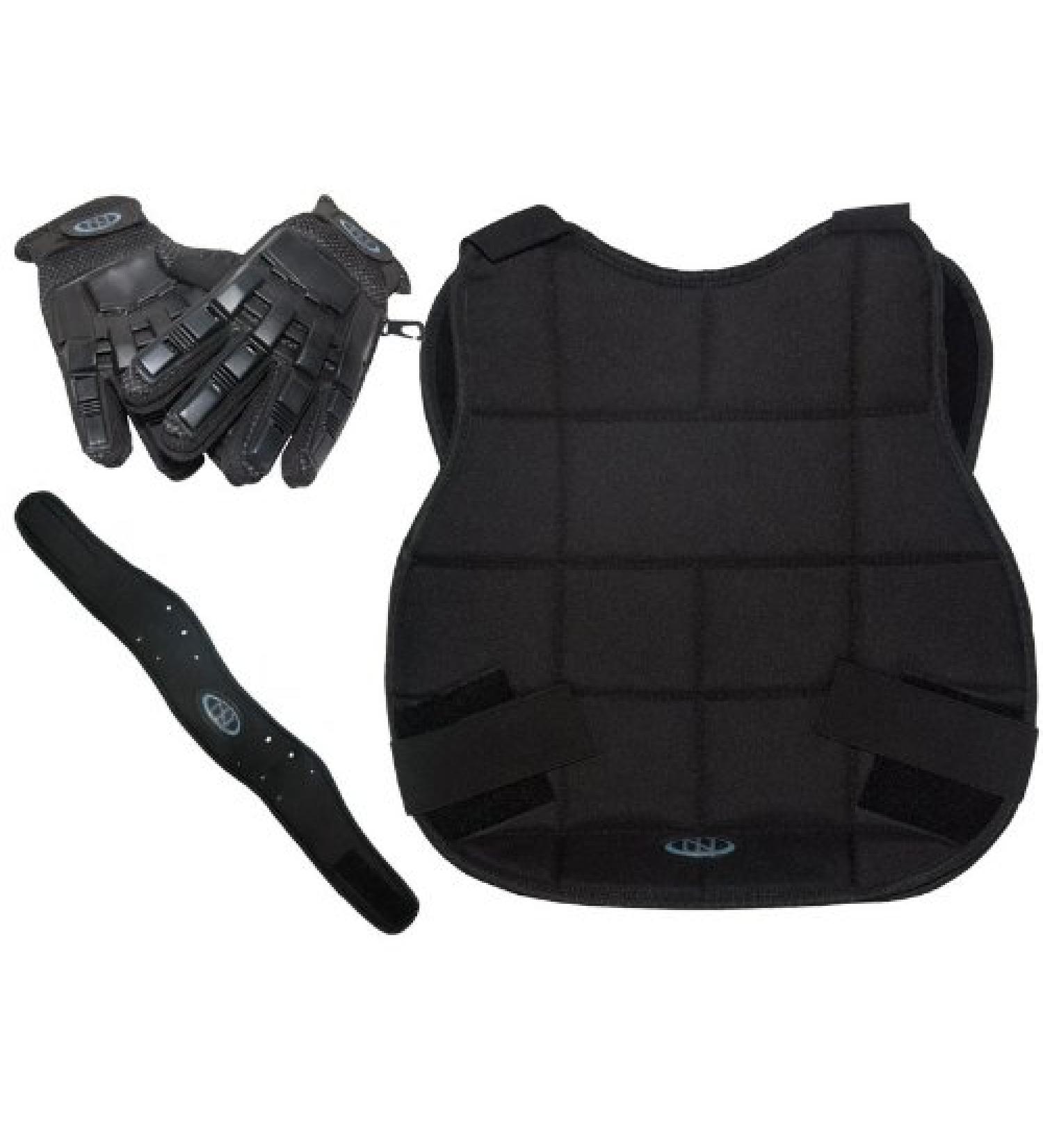 New Legion Paintball Protection Set - black with full finger gloves