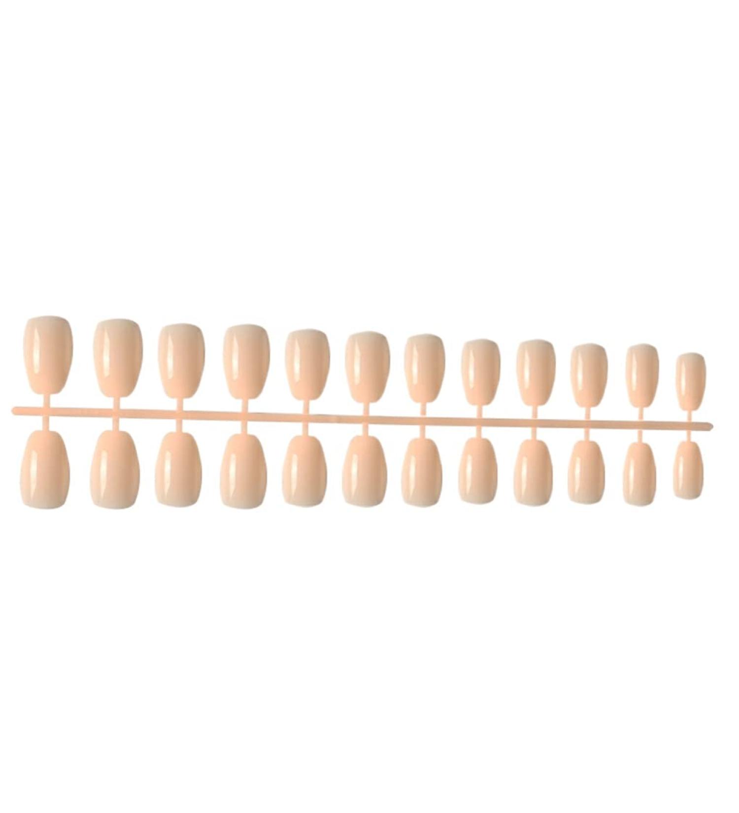 dijiusidy 24 Pieces Short Ballerina Scratch-resistant Coffin False Nails Colorful Solid DIY Artificial Colour-fast Acrylic Nail 9flesh color - Buy Online on GoSupps.com