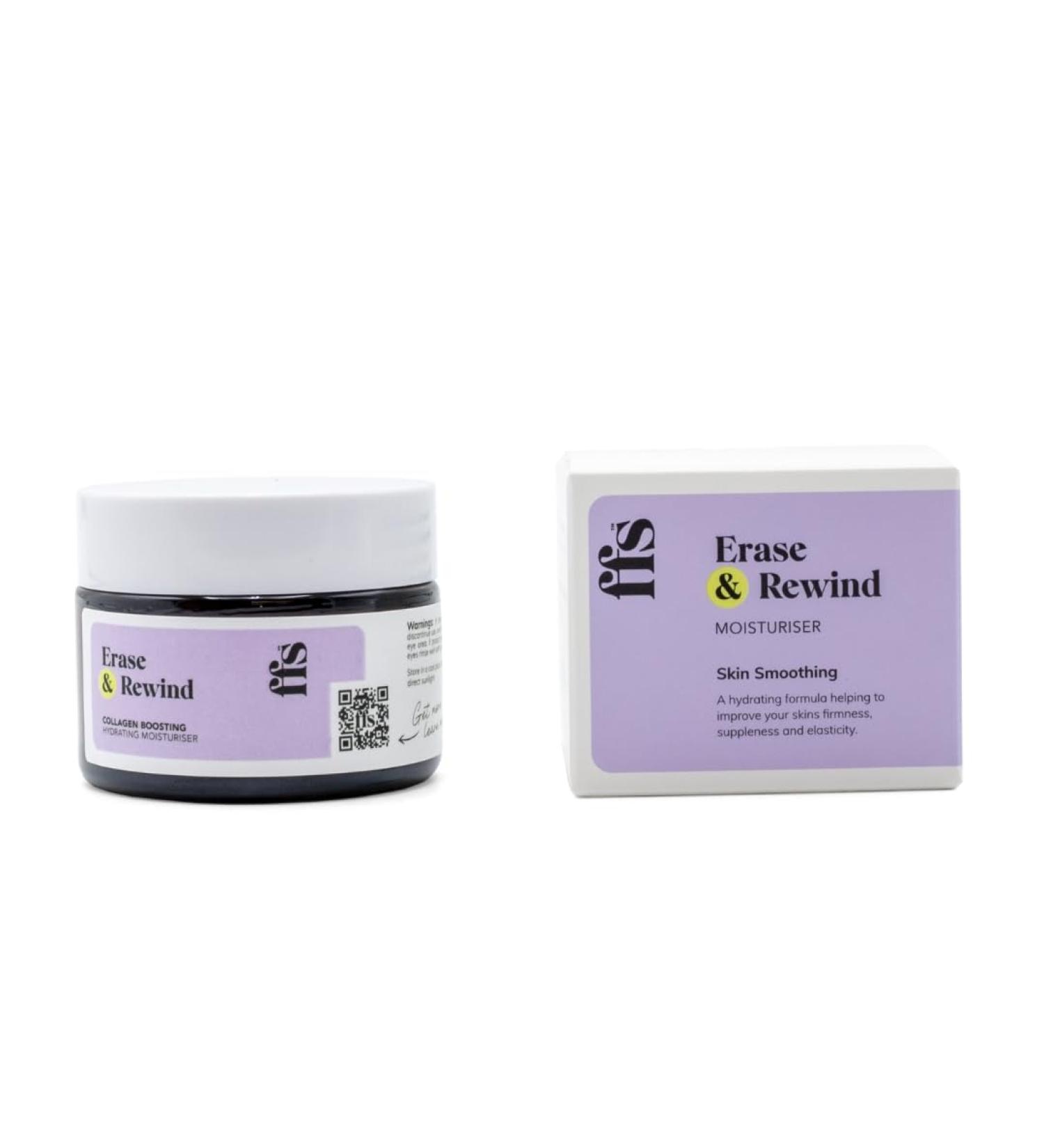FFS Beauty Erase & Rewind: Collagen Boosting Hydrating Moisturiser - Anti Wrinkle Face Cream Face Care Collagen Cream Vegan Day and Night Cream - Buy Online on GoSupps.com