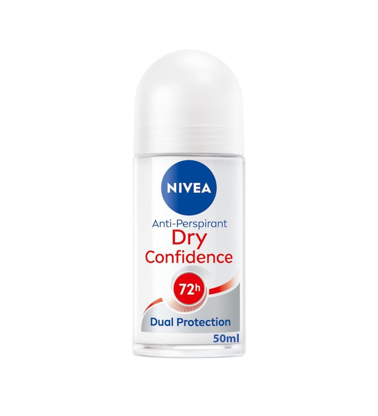 NIVEA Dry Confidence 72H Anti-Perspirant Roll-On Deodorant (50ml Pack of 6) Women's Deodorant with 72H Odour Protection Daily Use Anti-Perspirant Deodorant for Women - Buy Online on GoSupps.com
