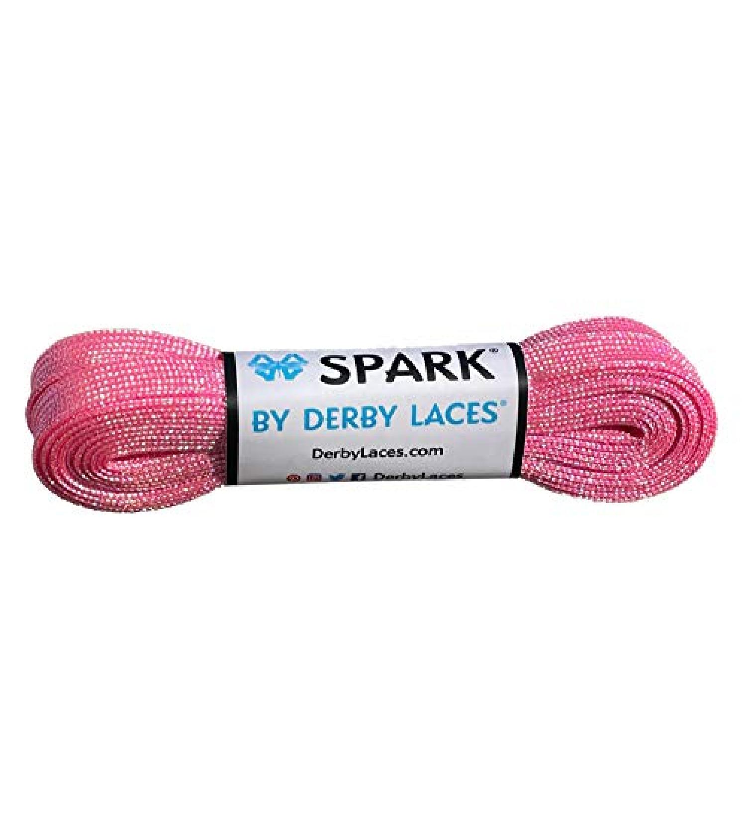 Derby Laces Pink Cotton Candy Spark Shoelace for Shoes, Skates, Boots, Roller Derby, Hockey and Ice Skates 96 Inch / 244 cm