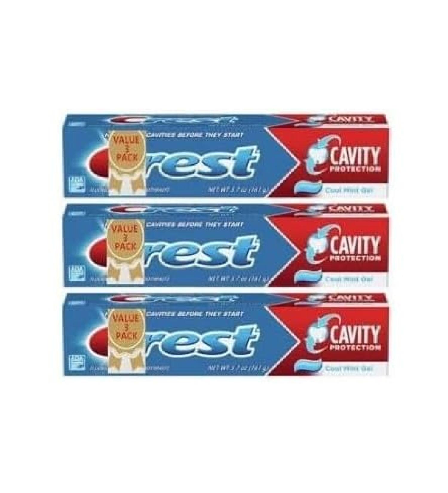 New Crests Cavity Protection Toothpaste Gel Cool Mint 5.7 oz Pack of 3